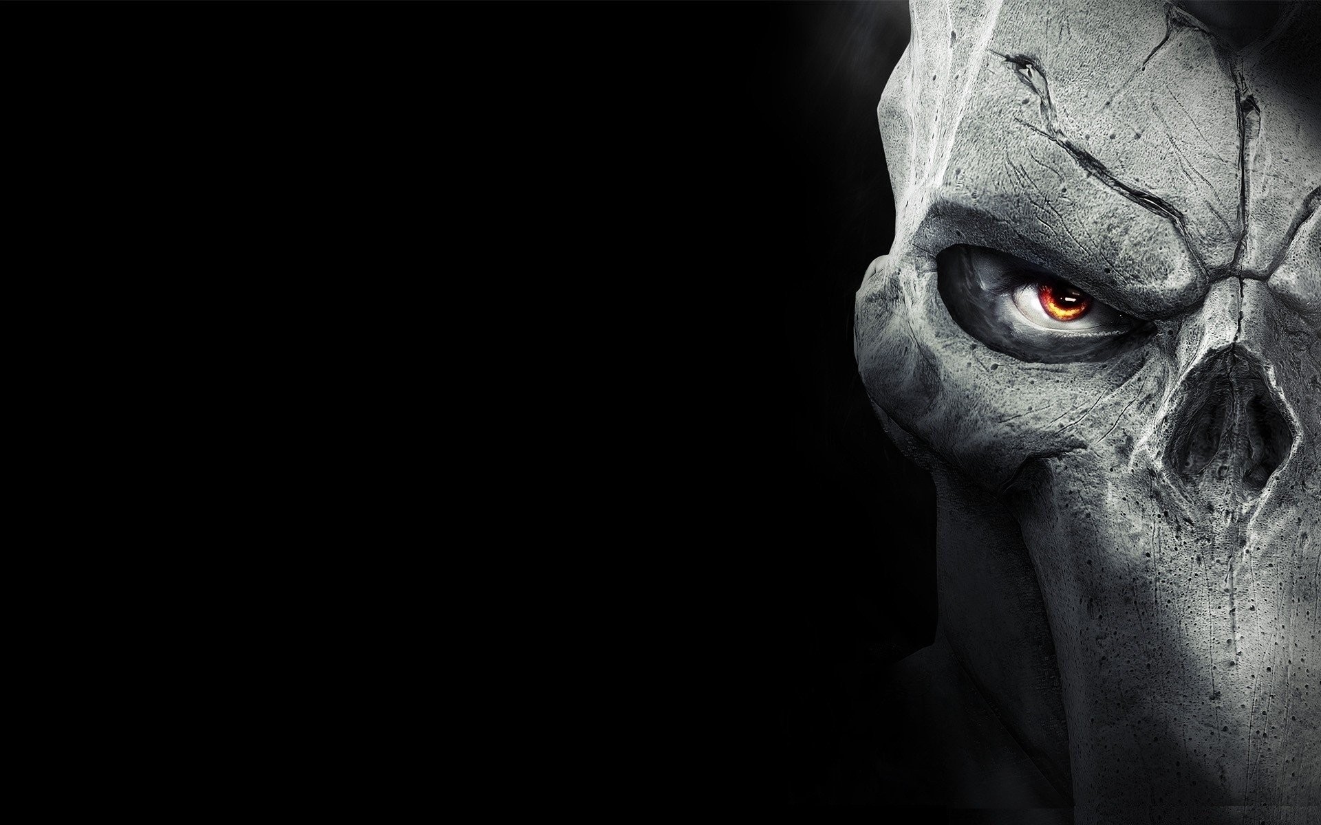Death, Darksiders, Maschera teschio, Sfondo nero, 1920x1200, wallpaper desktop