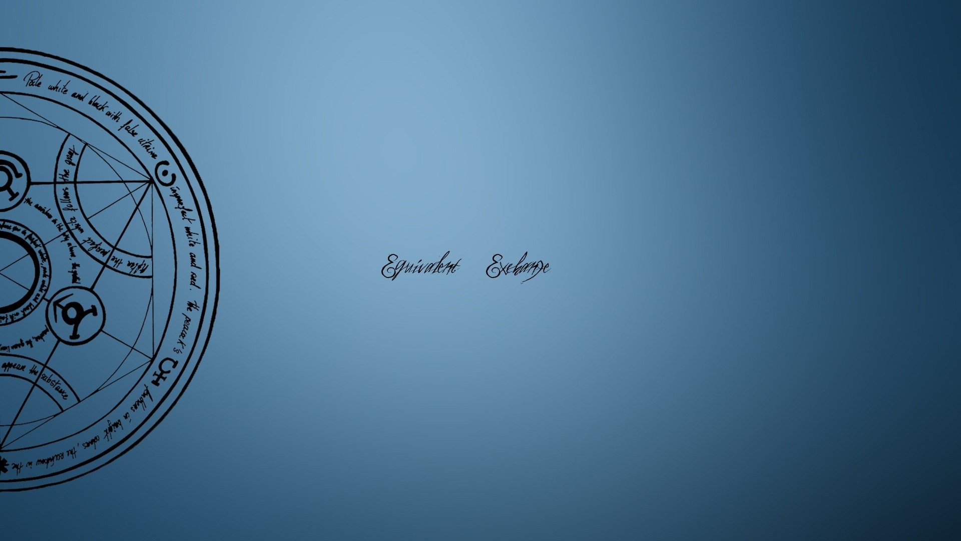 Cerchio alchemico, Fullmetal Alchemist, Sfondo azzurro, Full HD, wallpaper per portatile