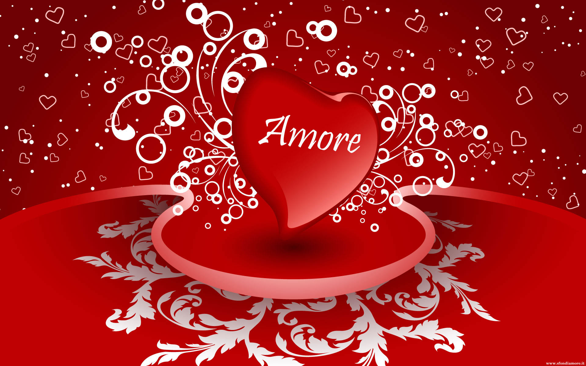 Amore, Cuore rosso, Ghirigori, San Valentino, Full HD, sfondo per PC e portatile