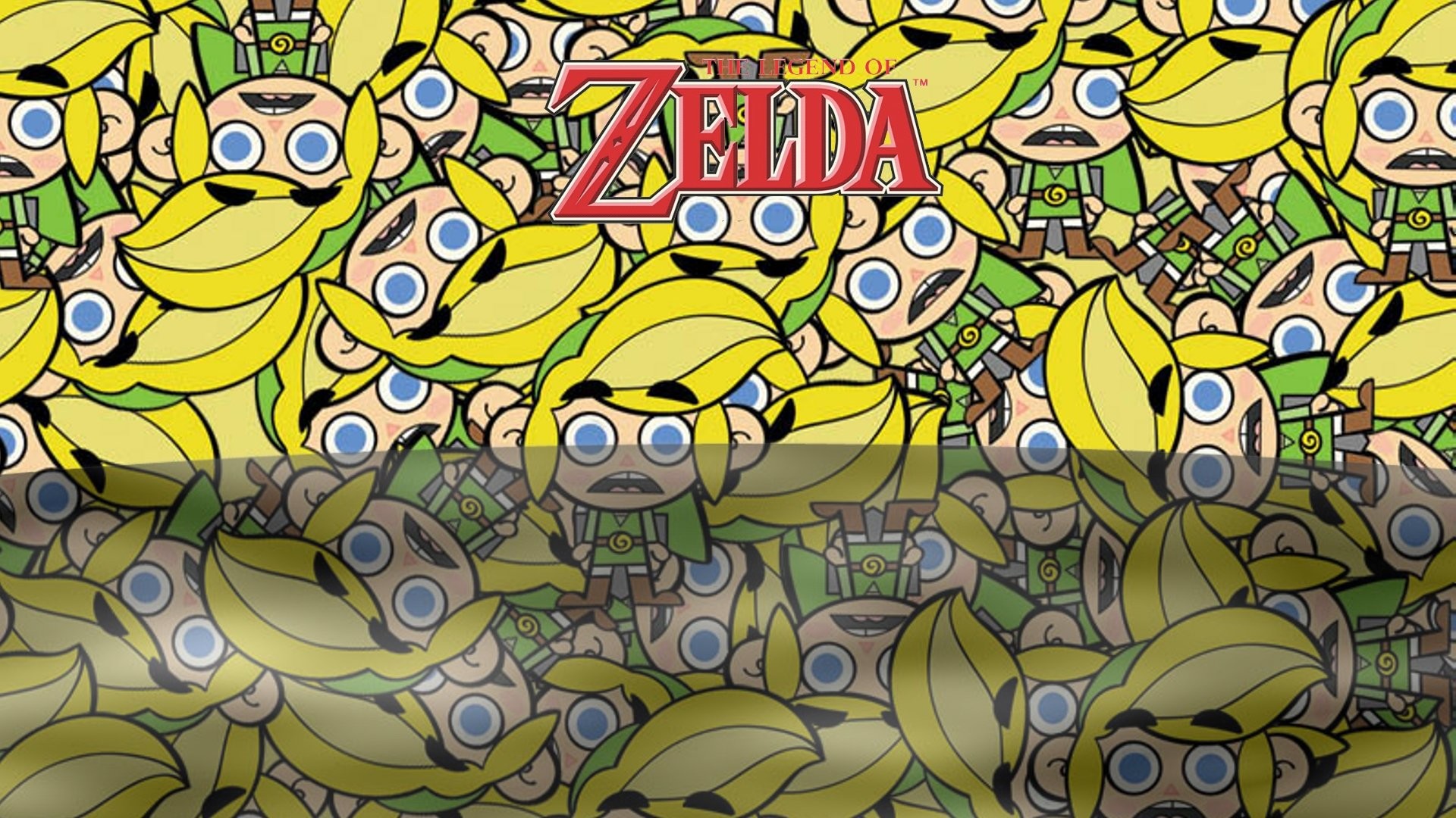 The Legend of Zelda, Link, Motivo ripetuto, Giallo e verde, 1920x1080, sfondo per PC