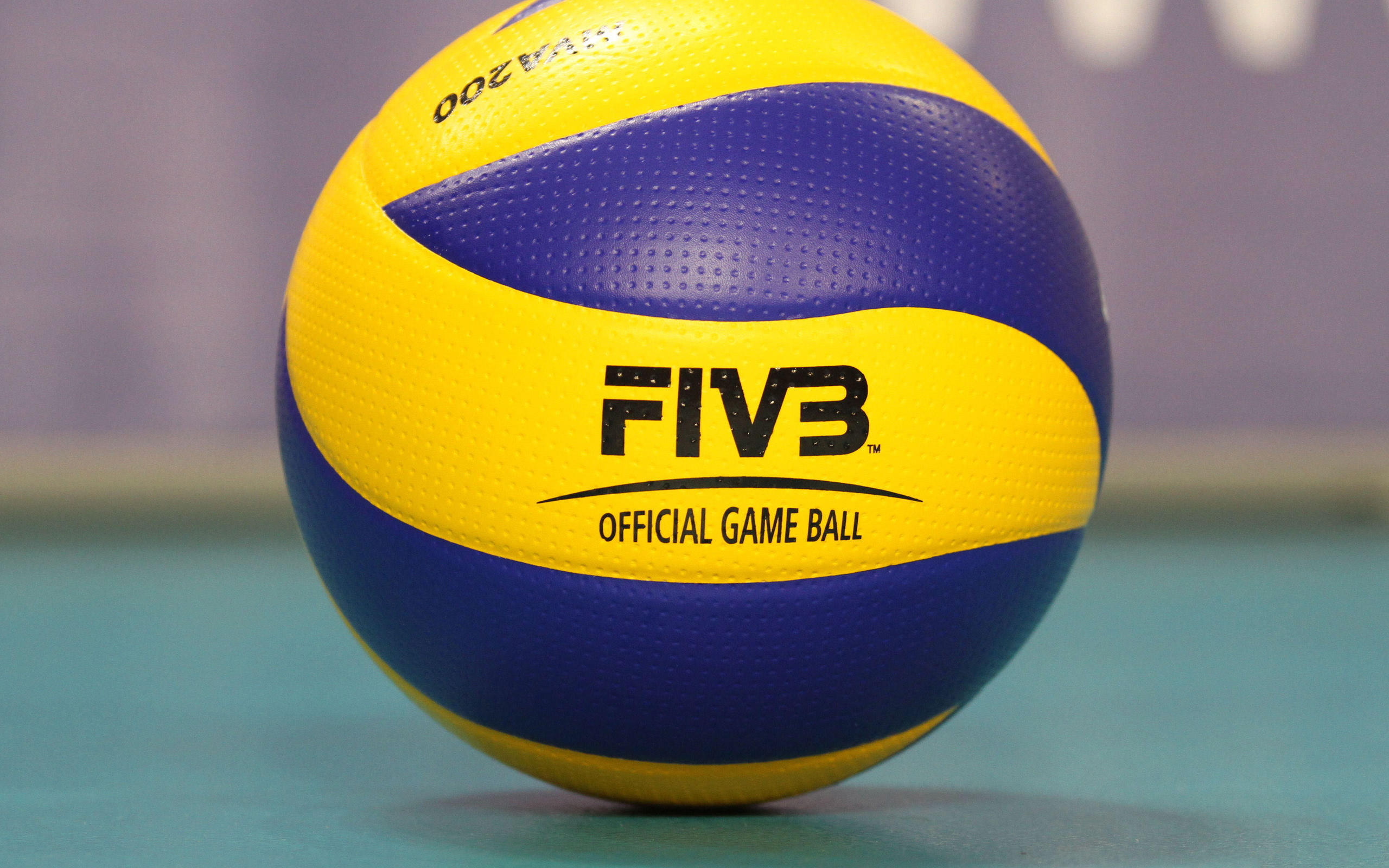 FIVB, Mikasa, Pallone da pallavolo, Official game ball, Giallo e blu, sfondo Windows 11