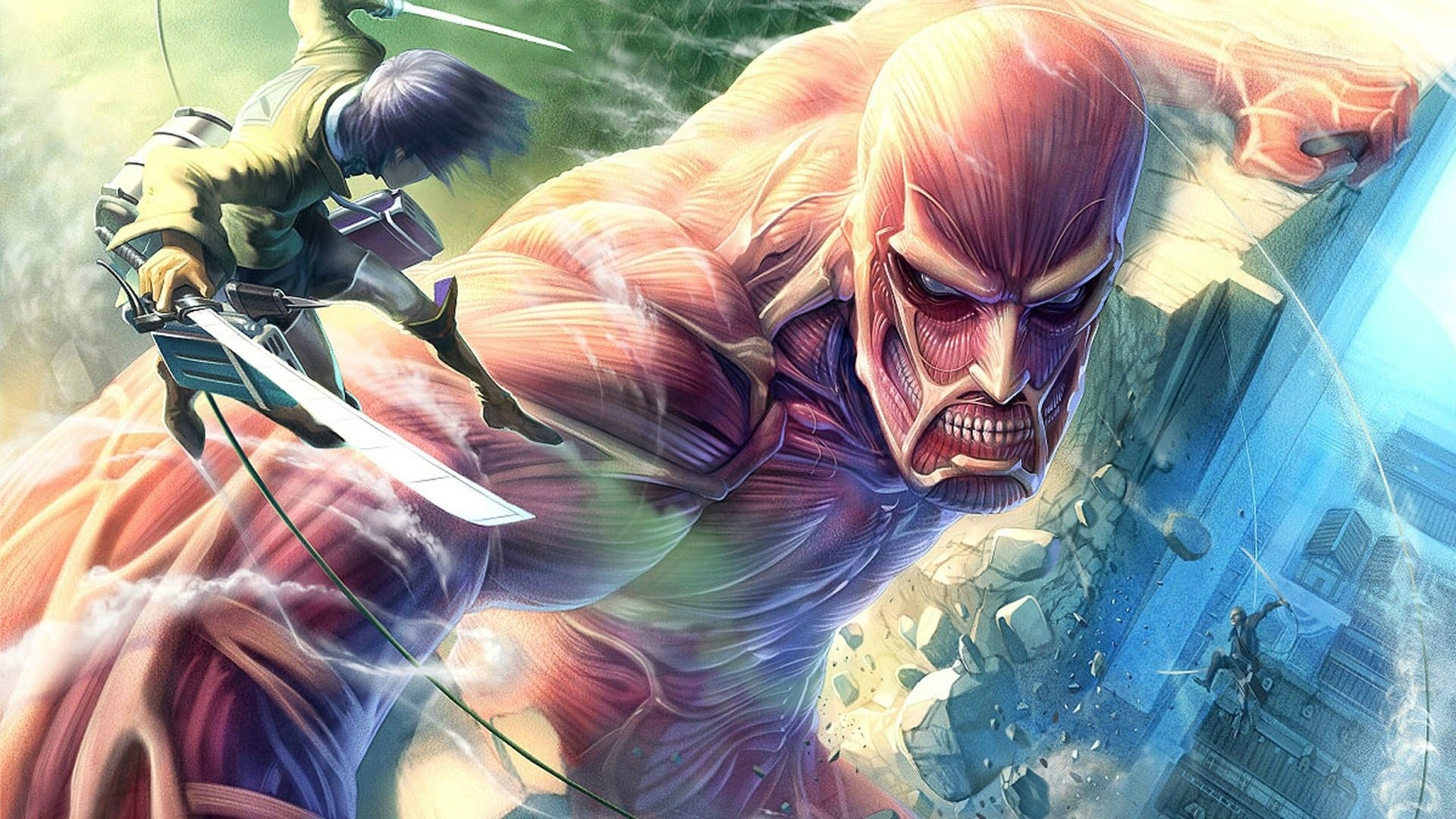 Gigante Colossale, Eren Jaeger, L'attacco dei giganti, Full HD, sfondo desktop