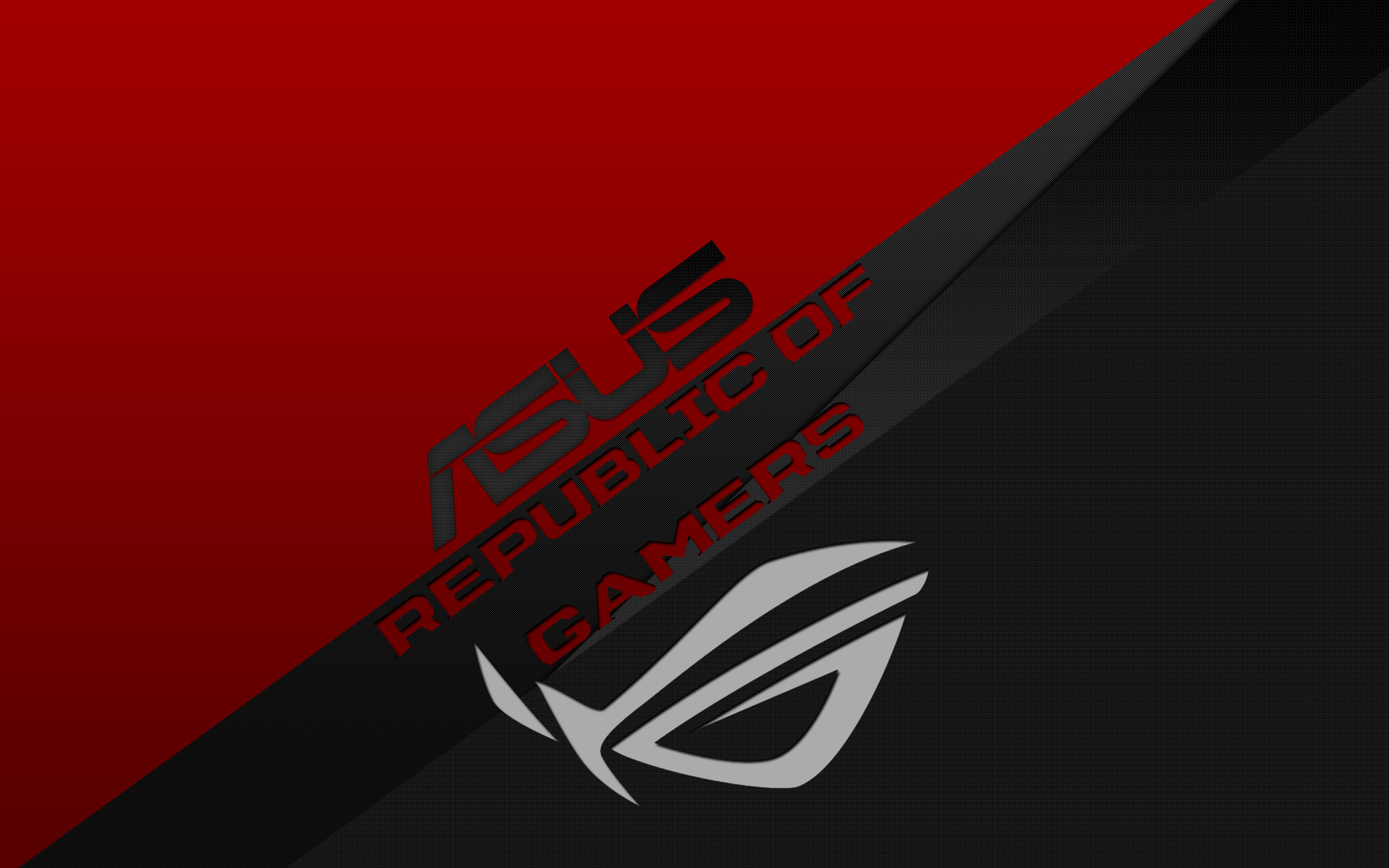ASUS ROG, Republic of Gamers, Logo, Rosso, Nero, 2K 1600p, sfondo desktop
