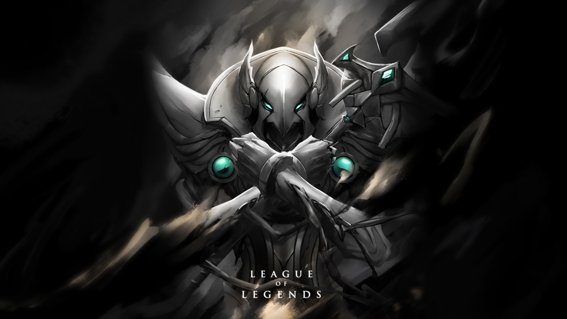 League of Legends, Bianco e nero, 16:9 Full HD, wallpaper widescreen