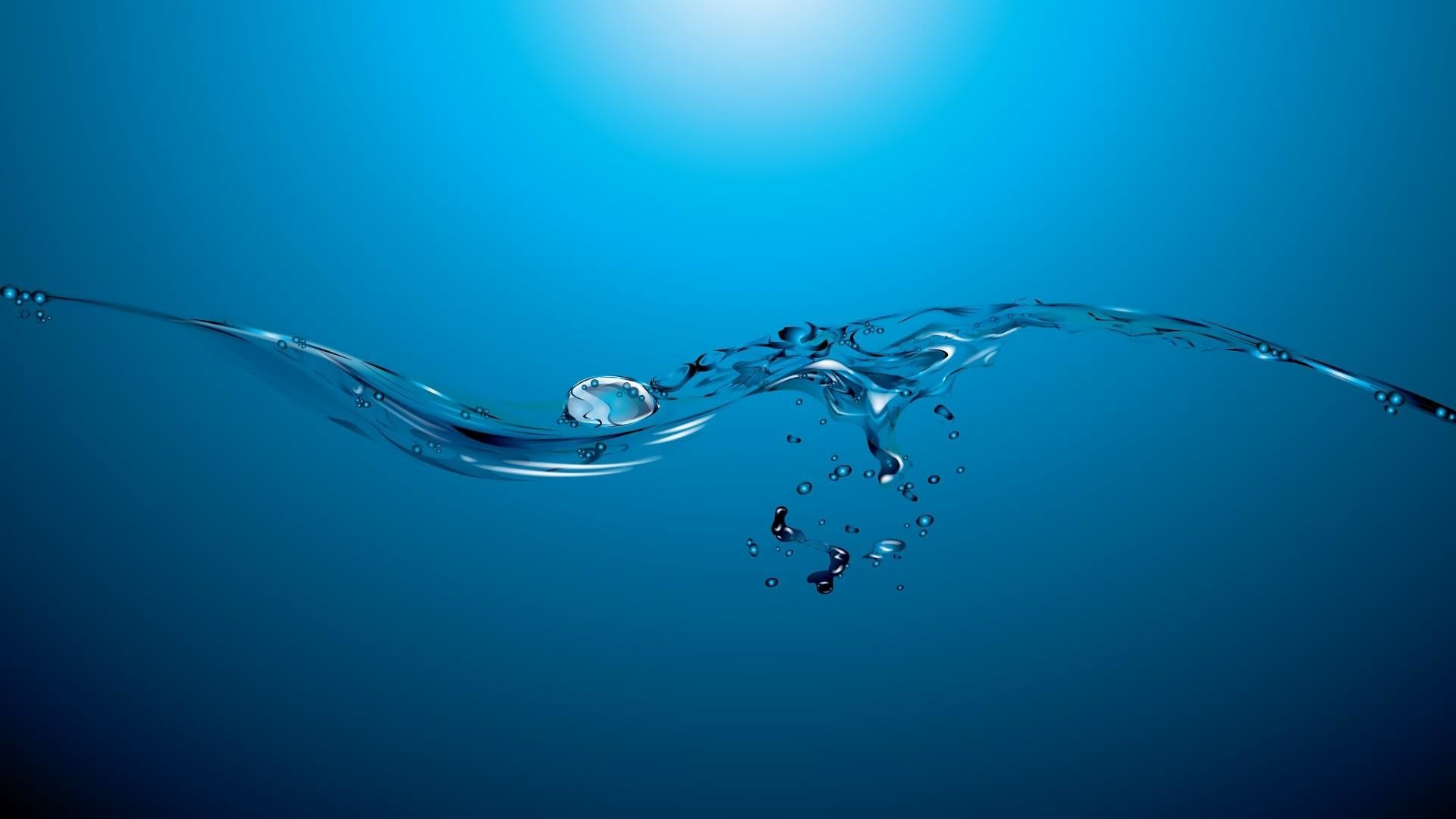 Onda d'acqua, Gocce, Blu, Minimalista, Full HD 1080p, sfondo desktop