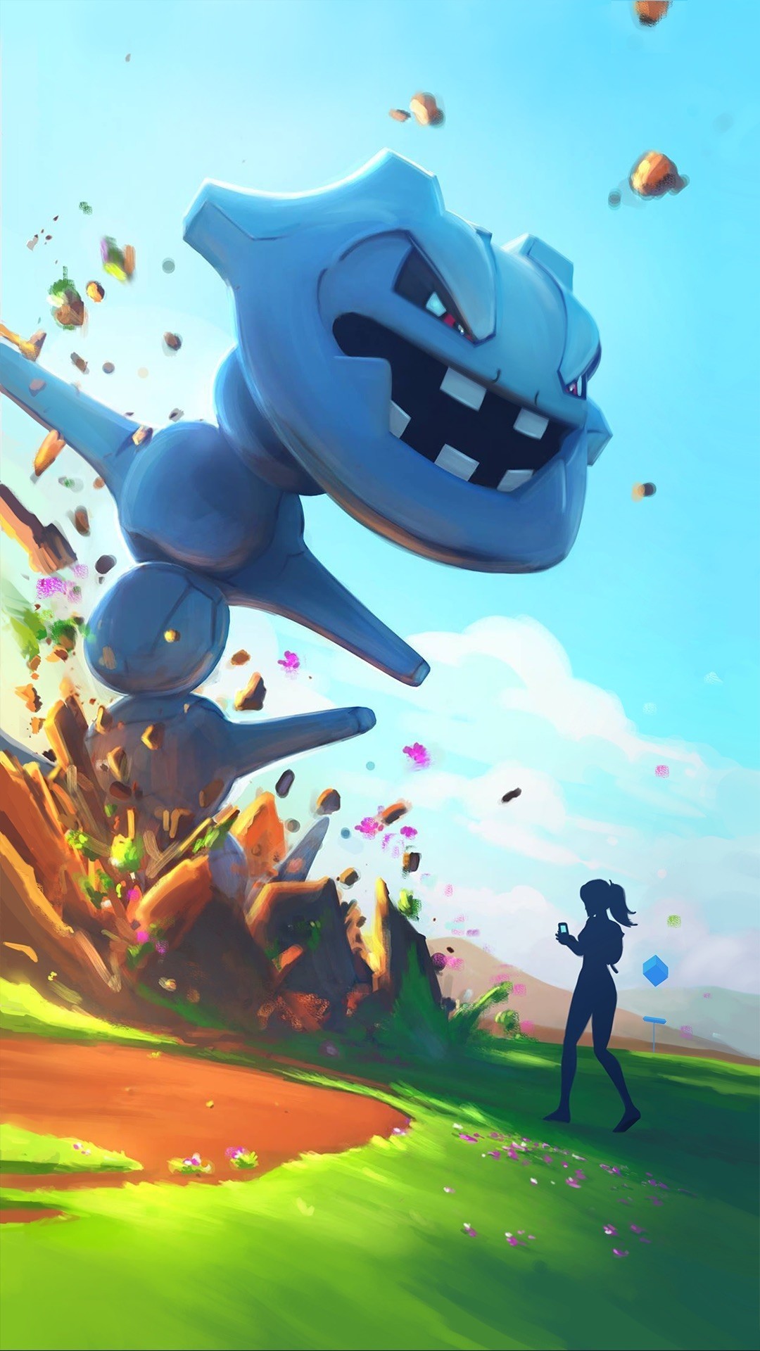 Pokémon GO, Steelix, Allenatore, Cielo, Full HD, sfondo per smartphone