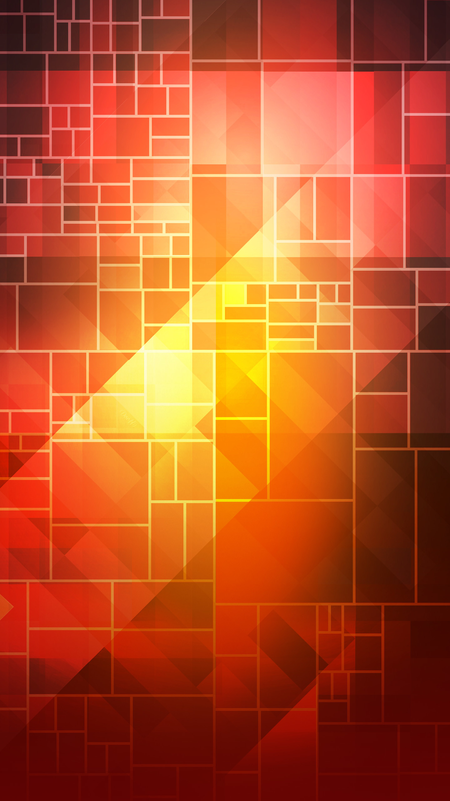Pixel, Quadrati, Rosso e arancione, Astratto, wallpaper Samsung S25 Edge