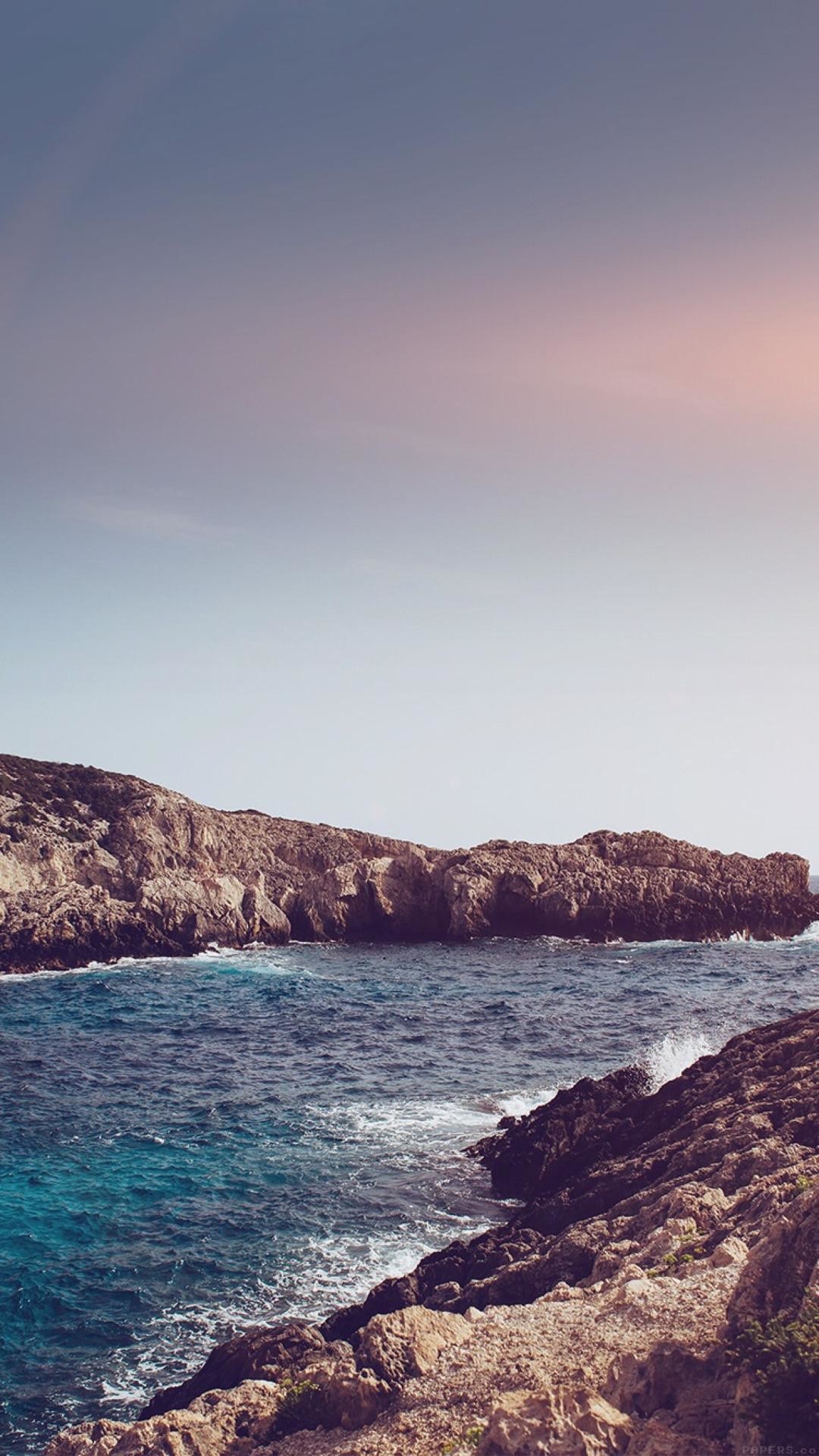 Scogliera, Mare, Tramonto, sfondo desktop