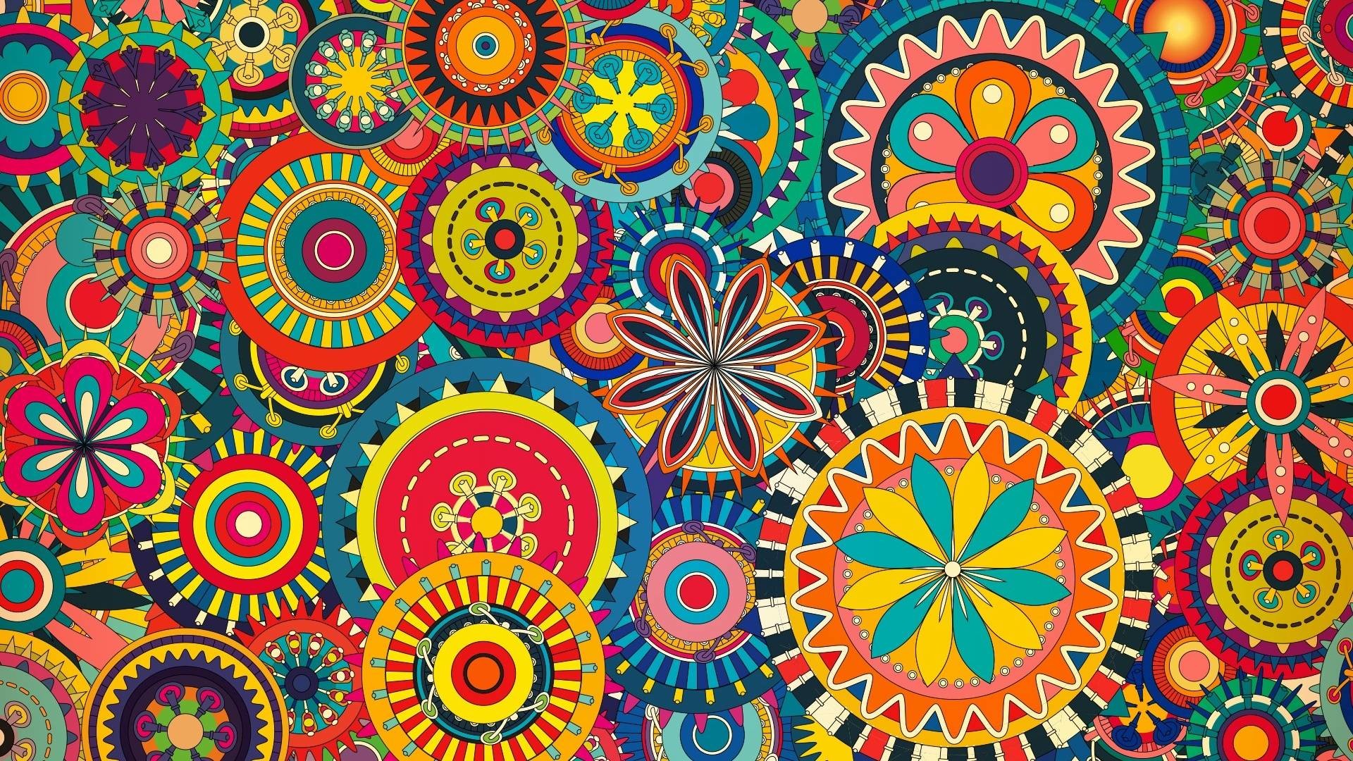 Mandala, Motivo floreale, Colorato, Etnico, 16:9 Full HD, wallpaper widescreen