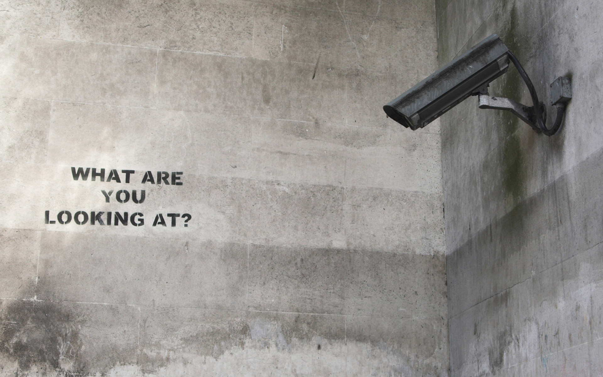 What Are You Looking At?, Banksy, Telecamera di sorveglianza, Street art, sfondo desktop 1920x1200