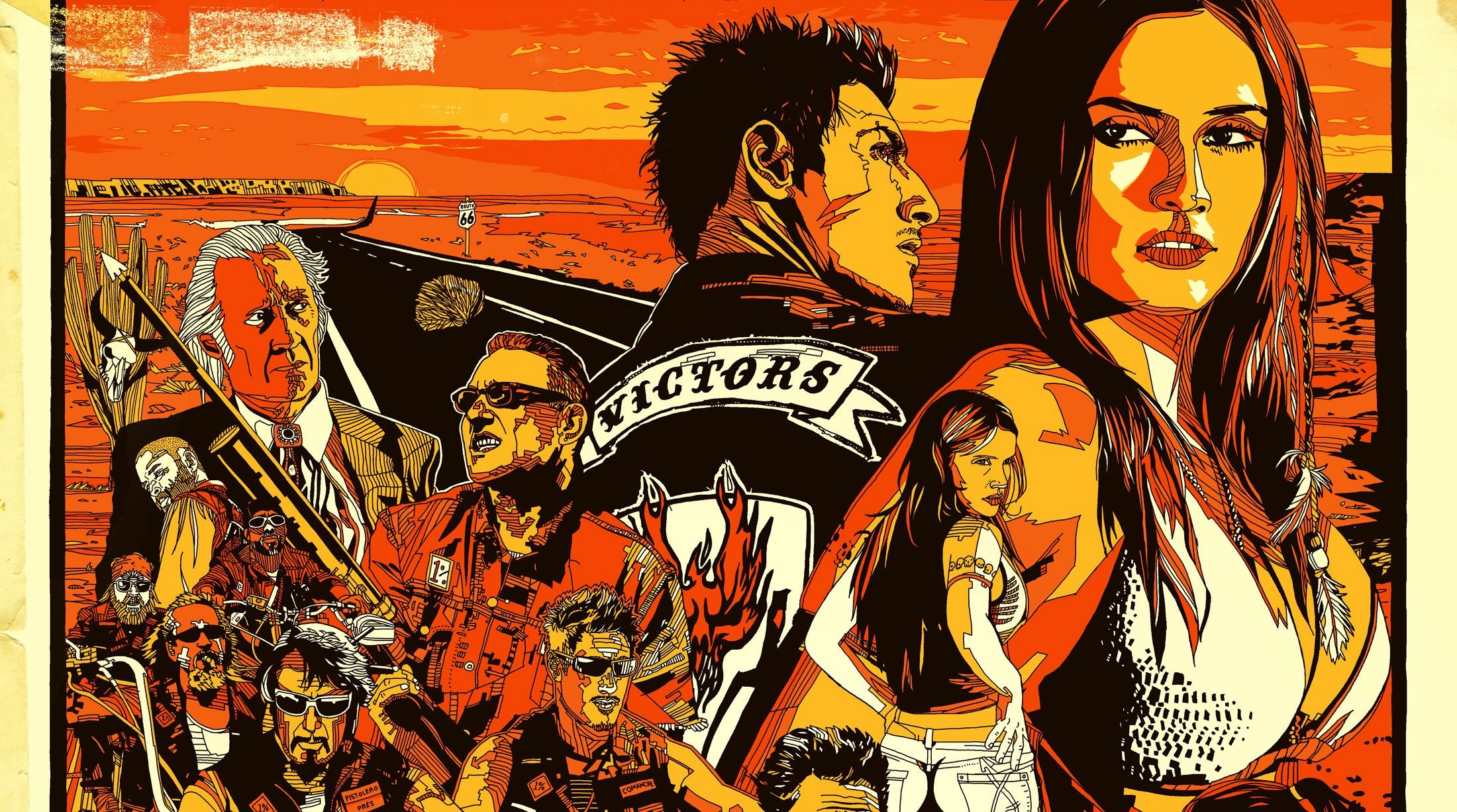 Machete, Grindhouse, Danny Trejo, Illustrazione, Arancione, Full HD, wallpaper per computer