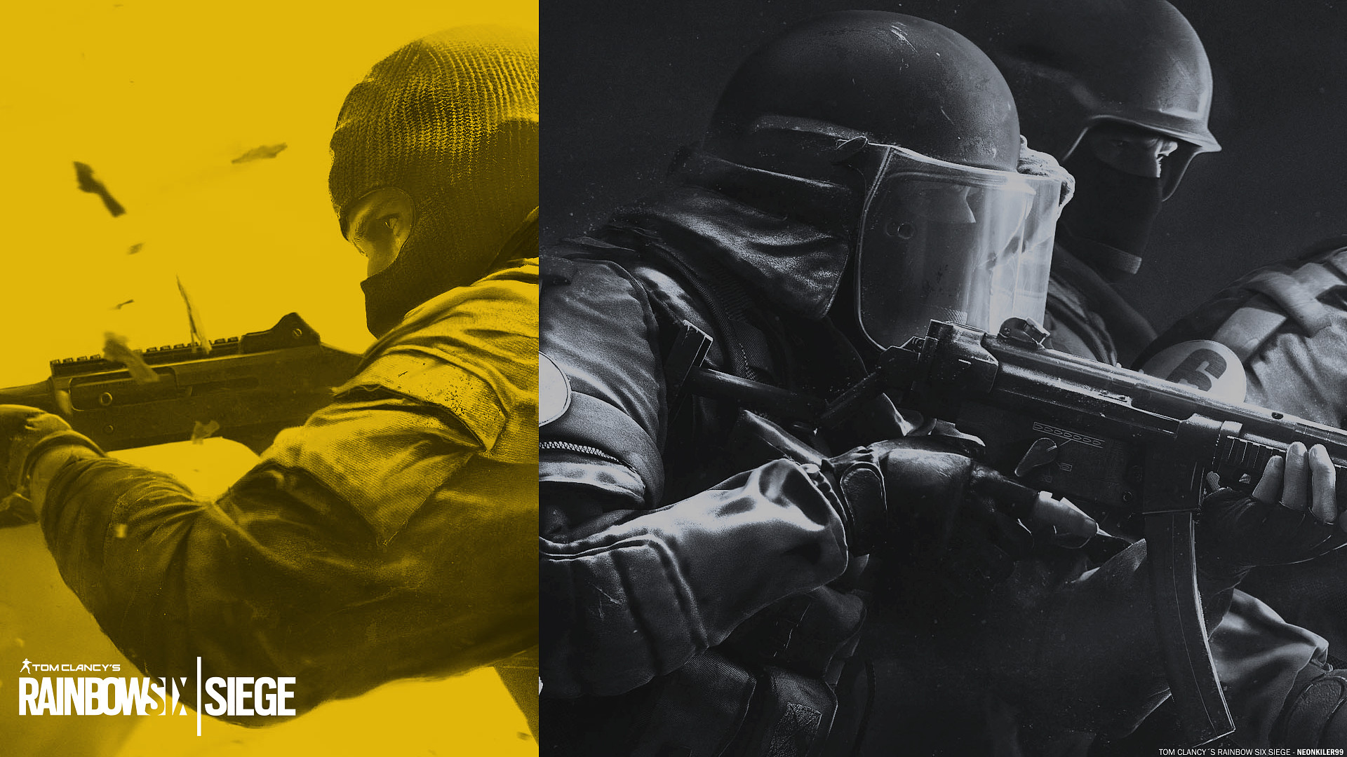 Rainbow Six Siege, Operatori, Mitra, Giallo e nero, Casco tattico, sfondo Full HD per PC