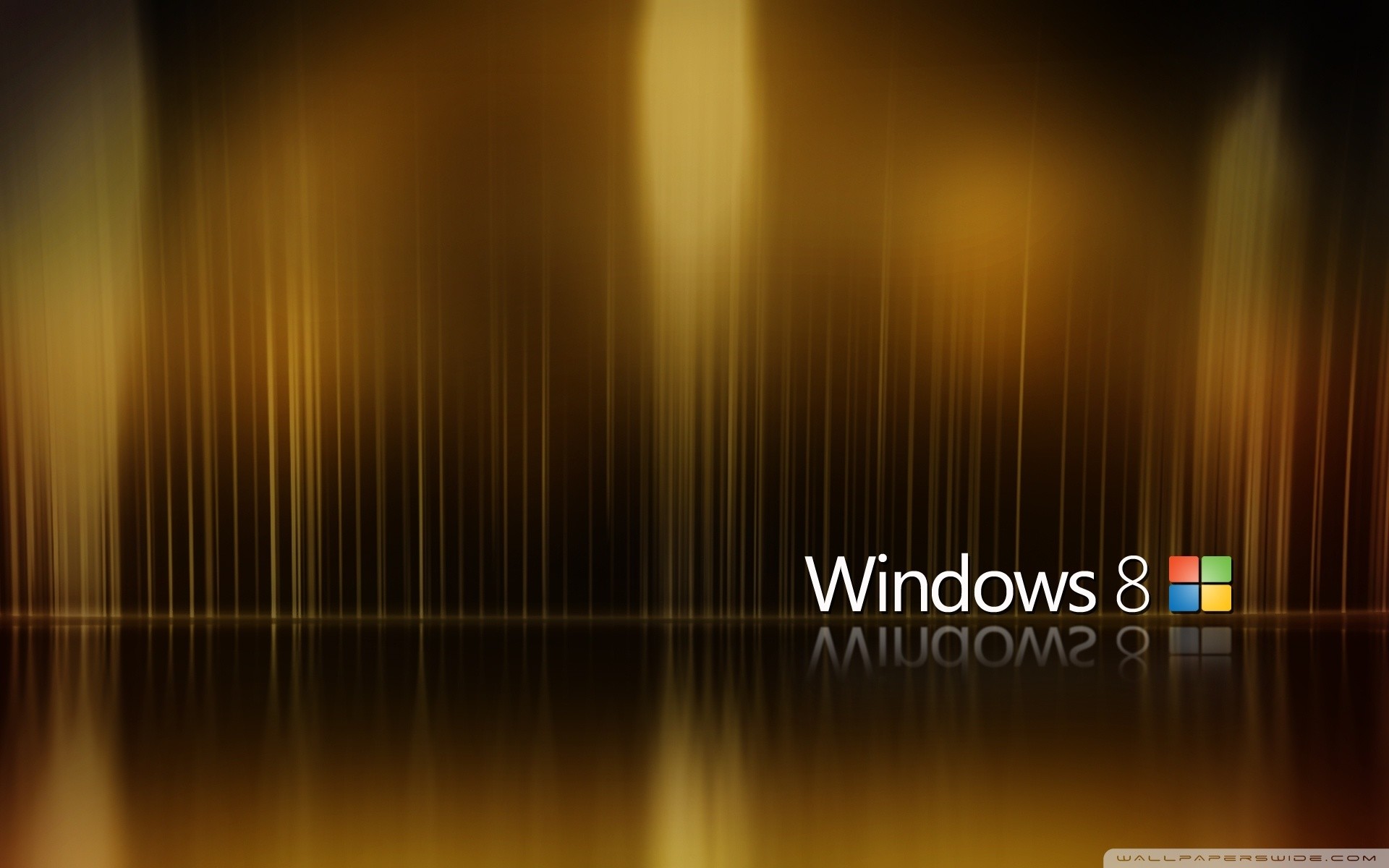 Windows 8, Logo Windows, Oro, Luci, Full HD, sfondo desktop