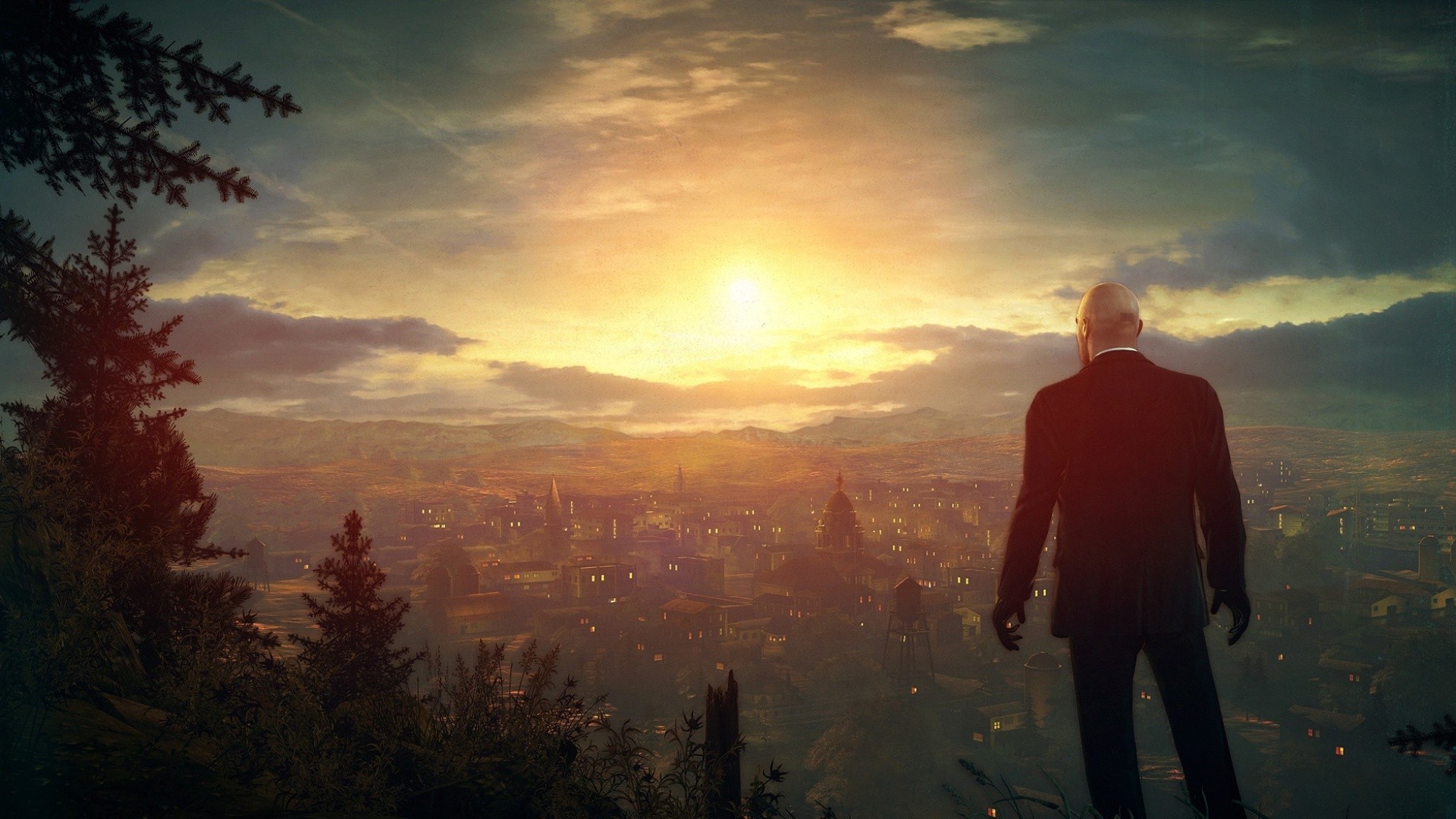Hitman, Agente 47, Tramonto, Città, Panorama, 1920x1080, sfondo per PC