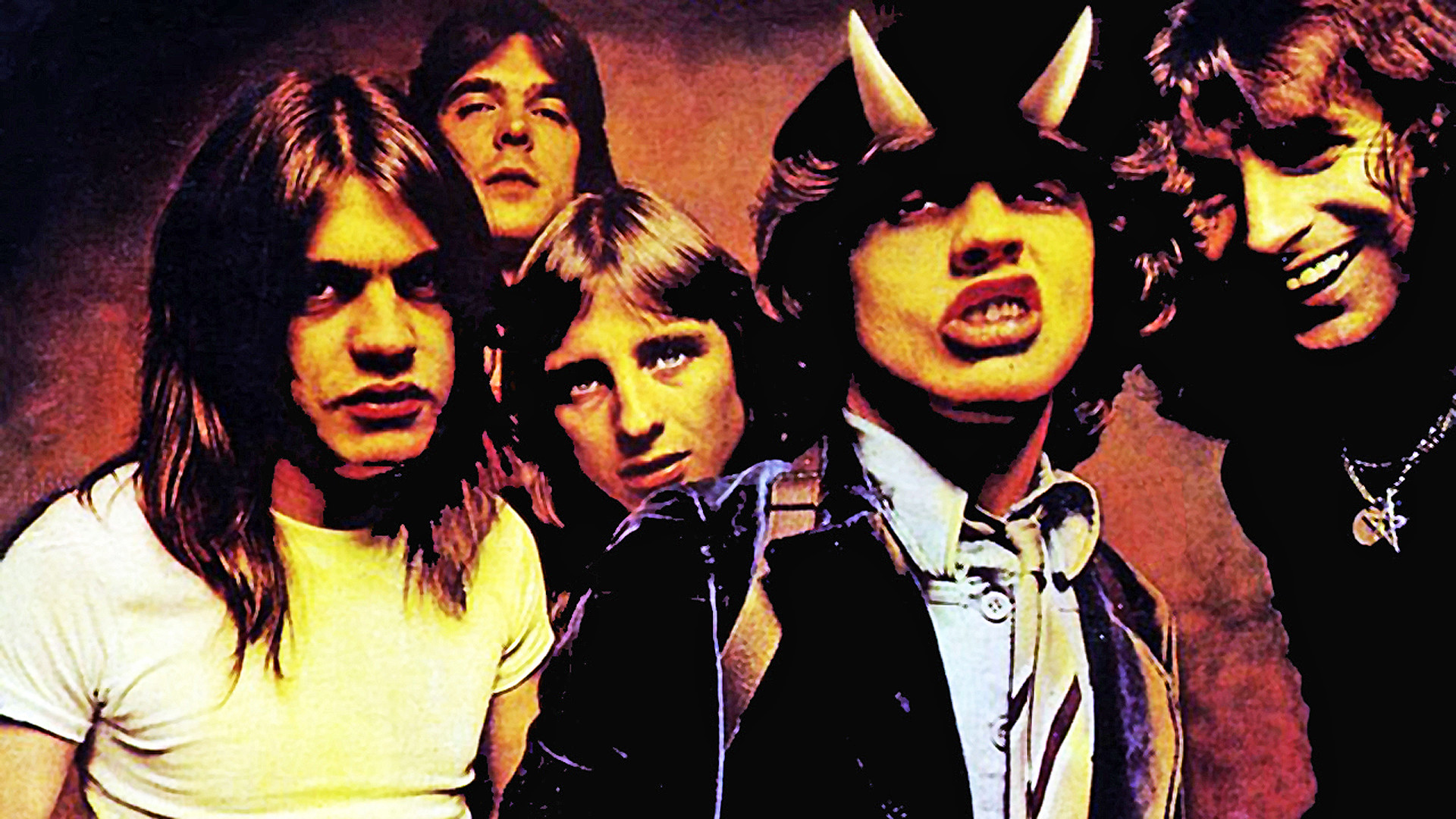 AC/DC, Highway to Hell, Bon Scott, Angus Young, Copertina album, sfondo Full HD per computer