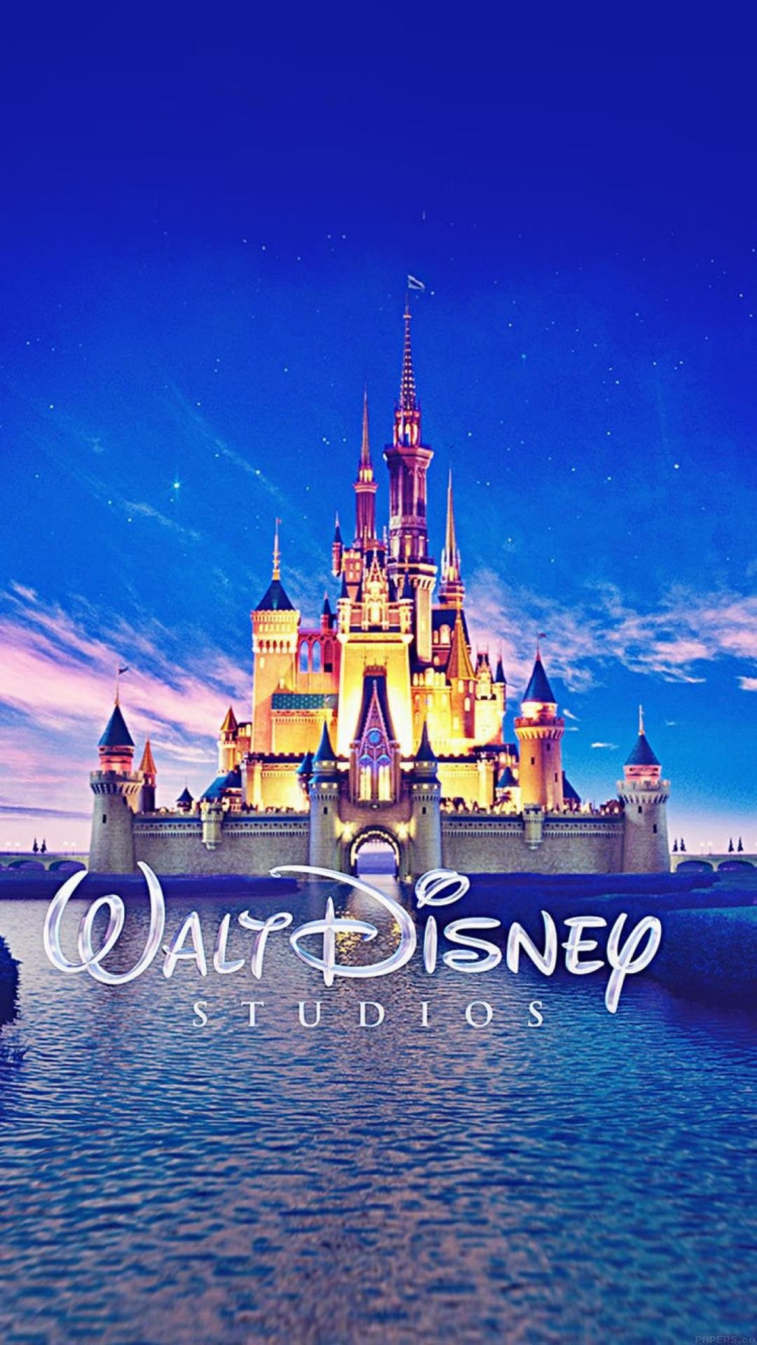Walt Disney Studios, Castello Disney, Logo, Blu, wallpaper per iPhone e Android