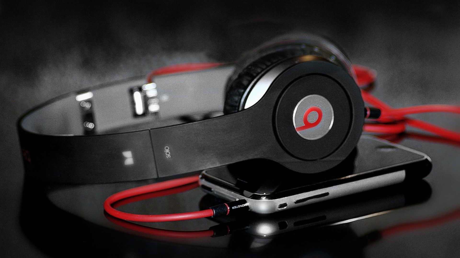 Beats by Dre, Cuffie, iPhone, Cavo rosso, Full HD, sfondo desktop