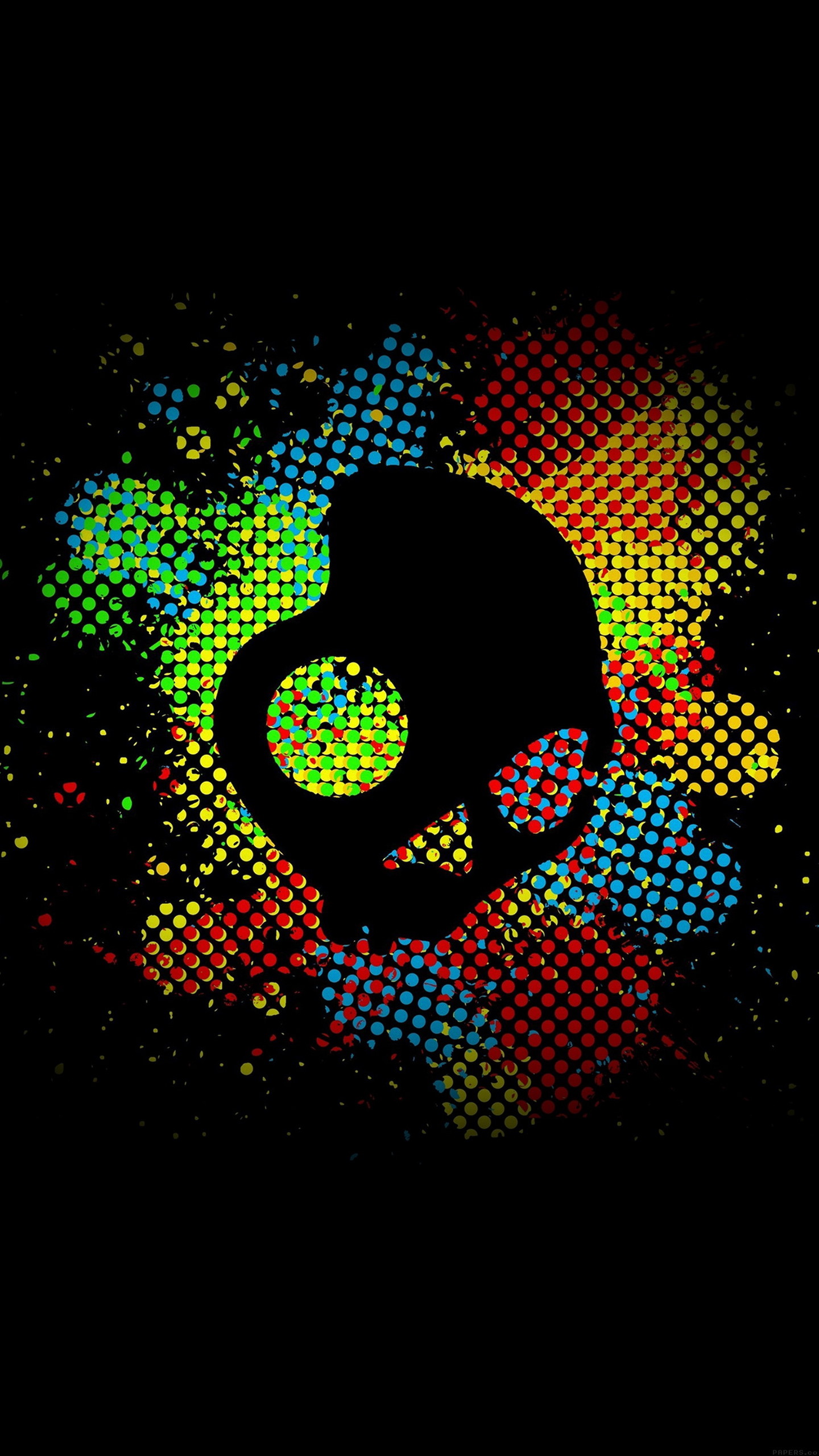 Skullcandy, Logo, Teschio, Schizzi di colore, QHD+, schermata di blocco del cellulare