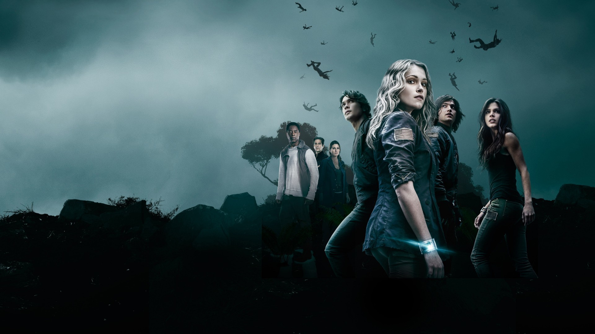 The 100, Cast, Persone che cadono, Notte, Full HD, wallpaper per PC
