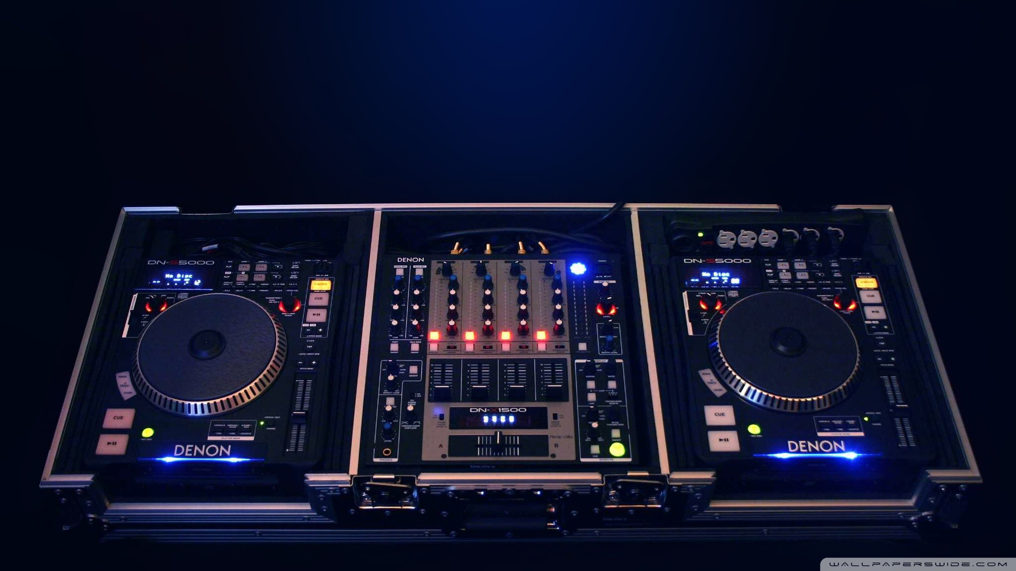 Denon DJ, Console DJ, Mixer, Blu, Full HD, sfondo Windows 11