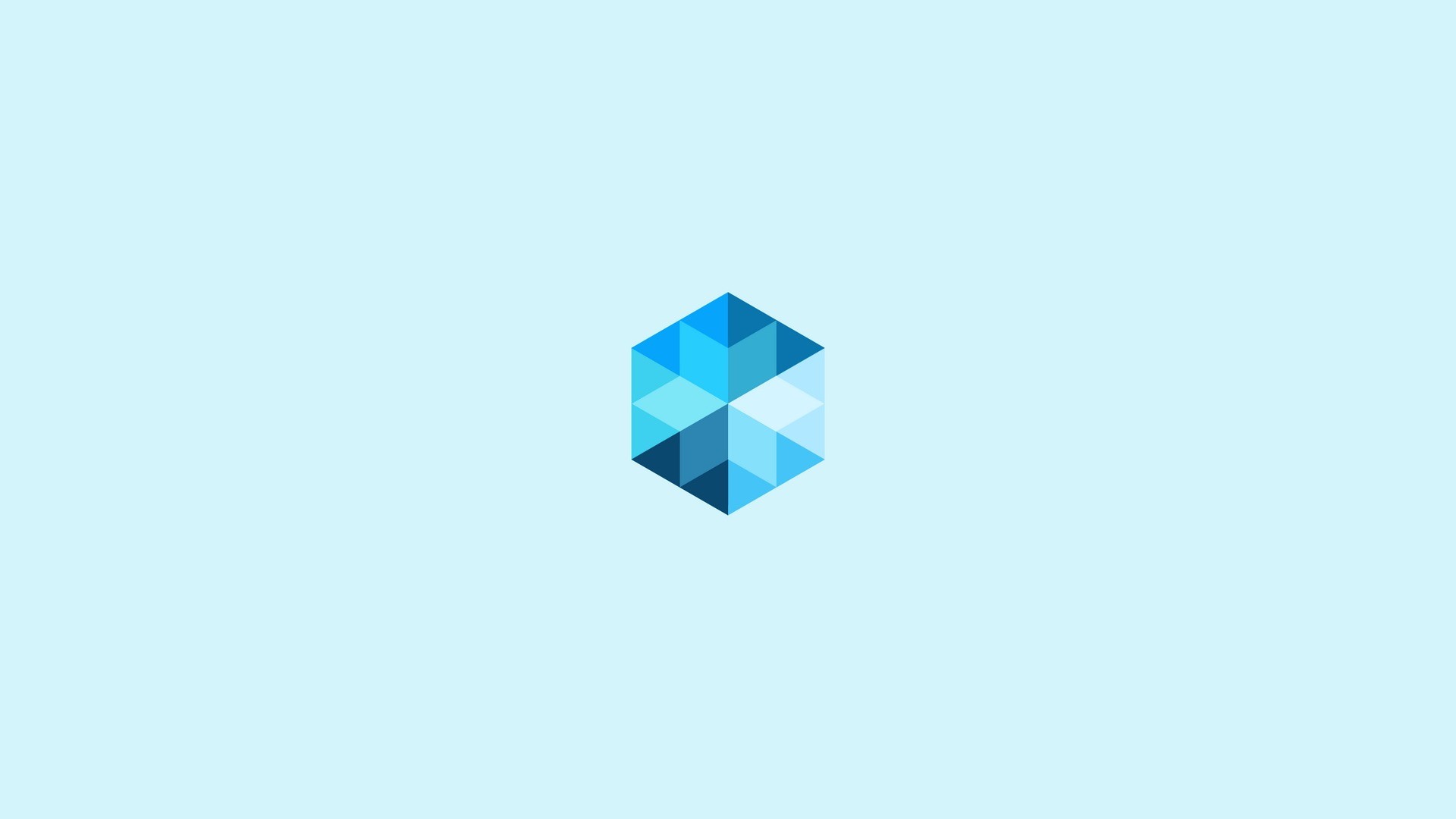 Cubo, Esagono, Azzurro, Minimalista, Full HD, wallpaper per PC