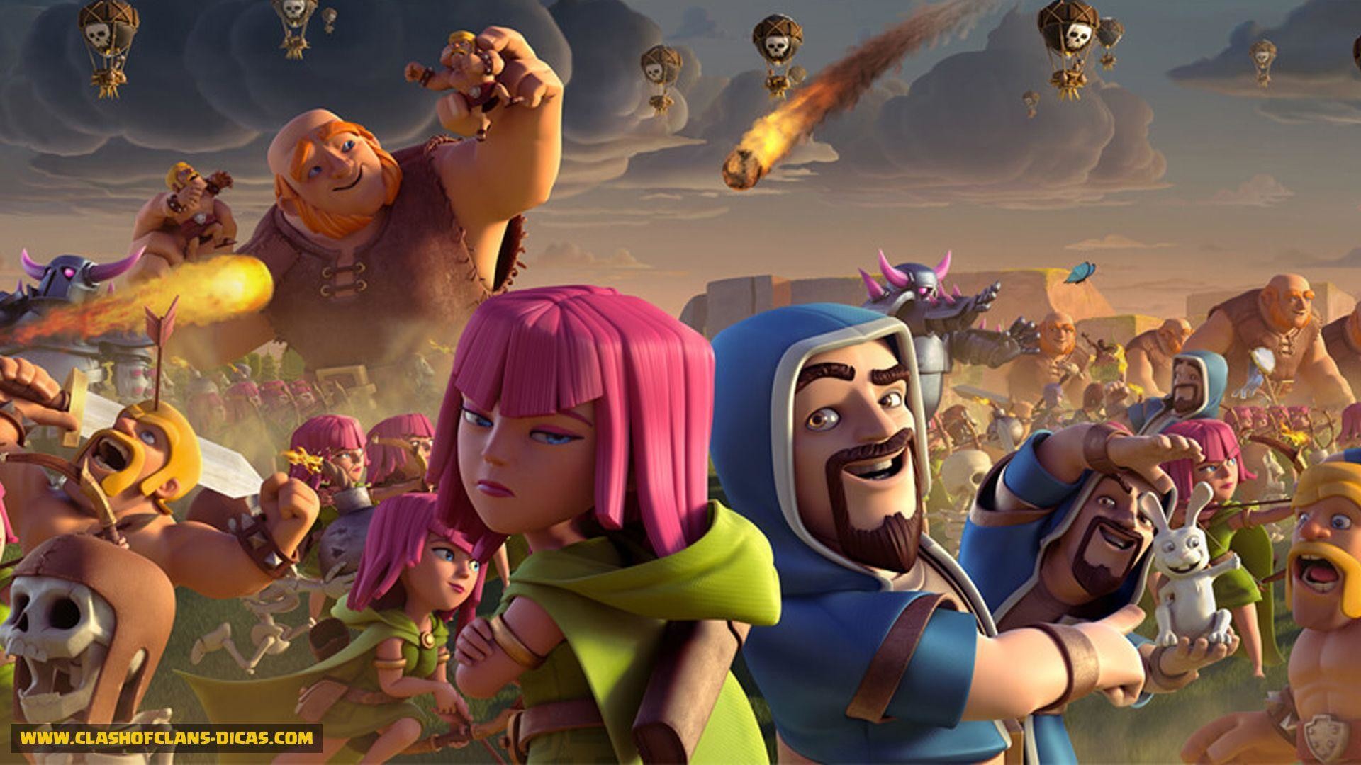 Arciera, Stregone, Barbaro, Clash of Clans, Battaglia, Meteore, 1920x1080, immagine di sfondo