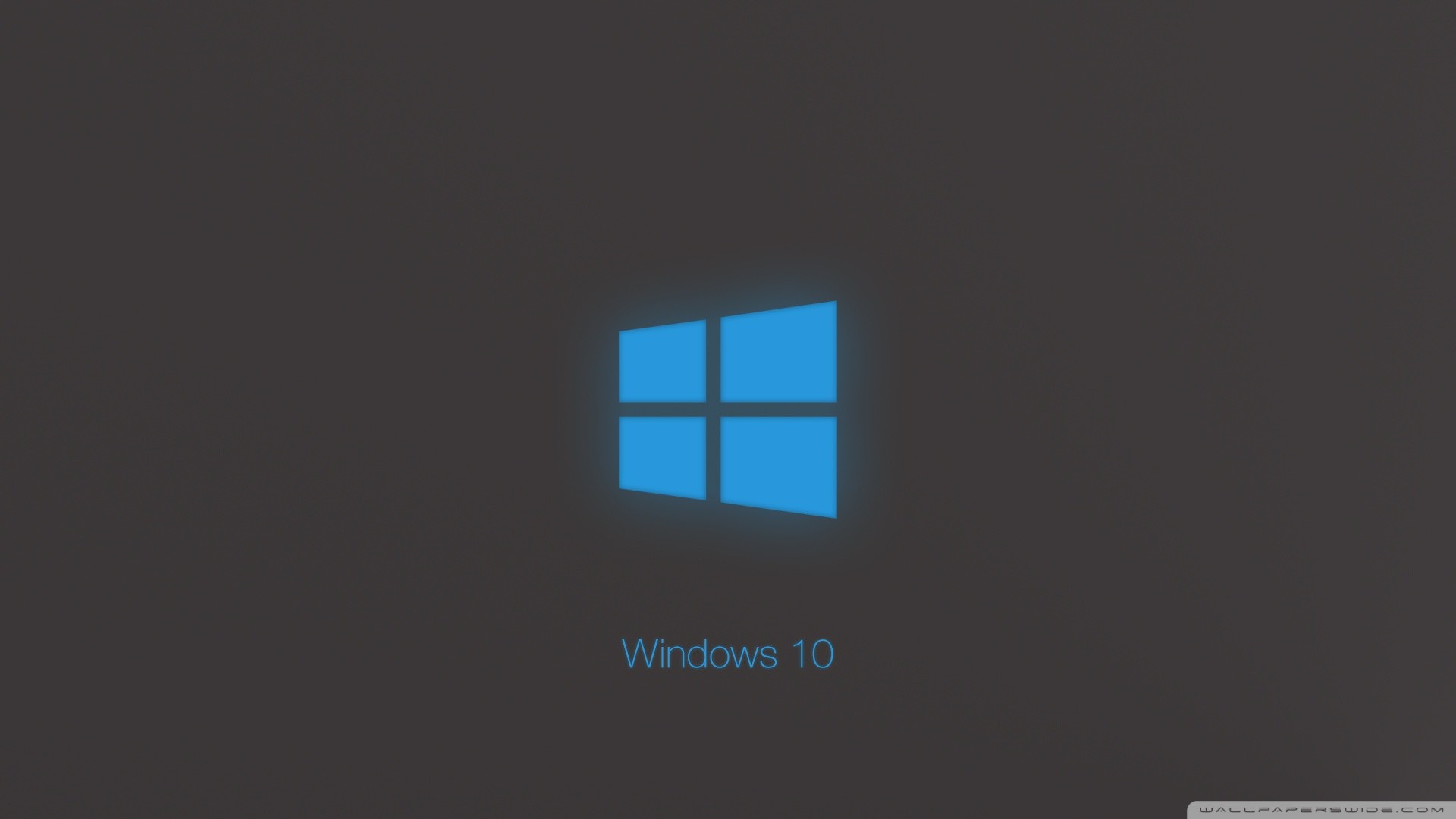 Windows 10, Logo Windows, Sfondo grigio, Full HD, wallpaper per PC