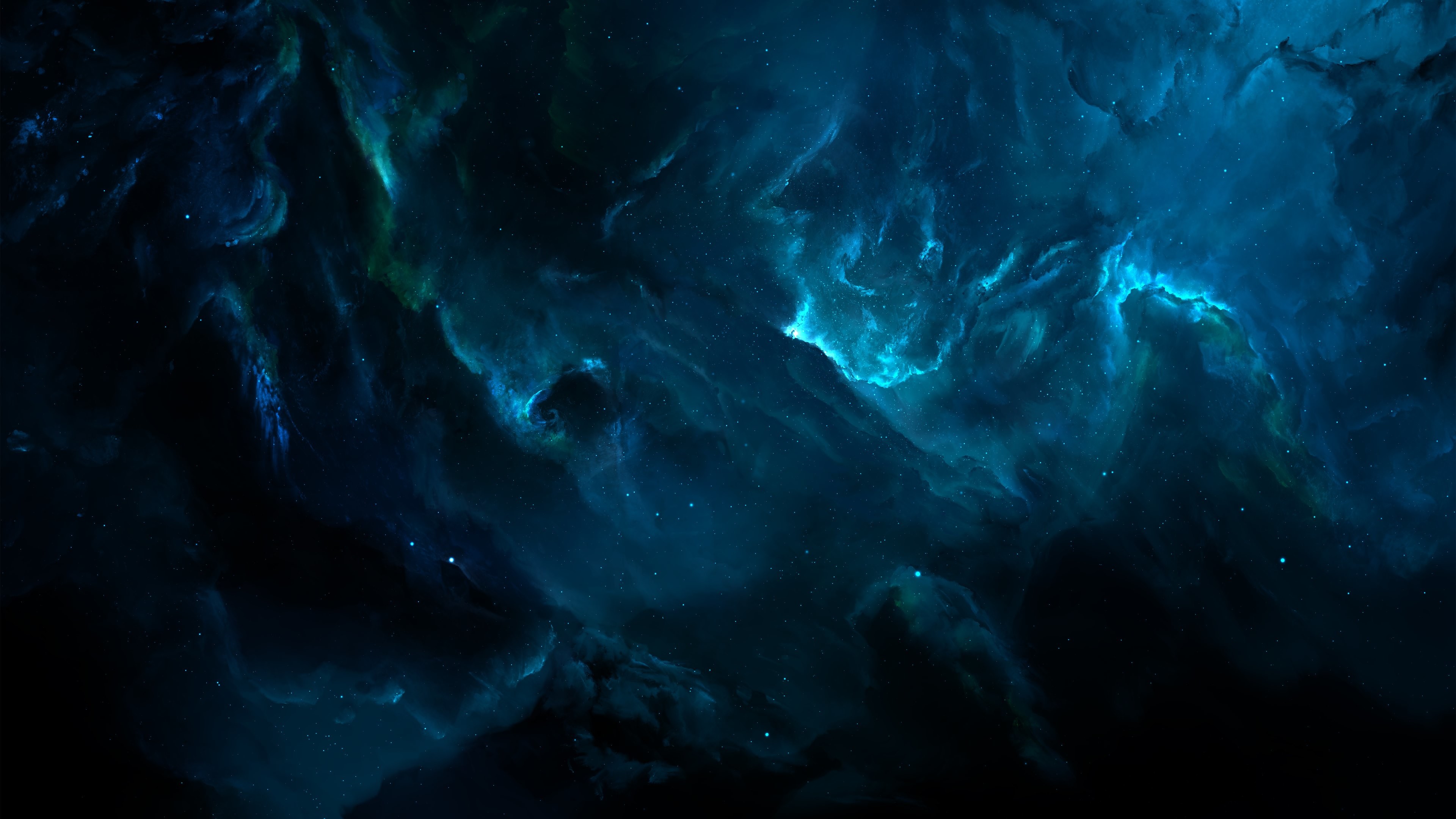 Nebulosa, Spazio, Blu, Turchese, 16:9 4K, sfondo widescreen