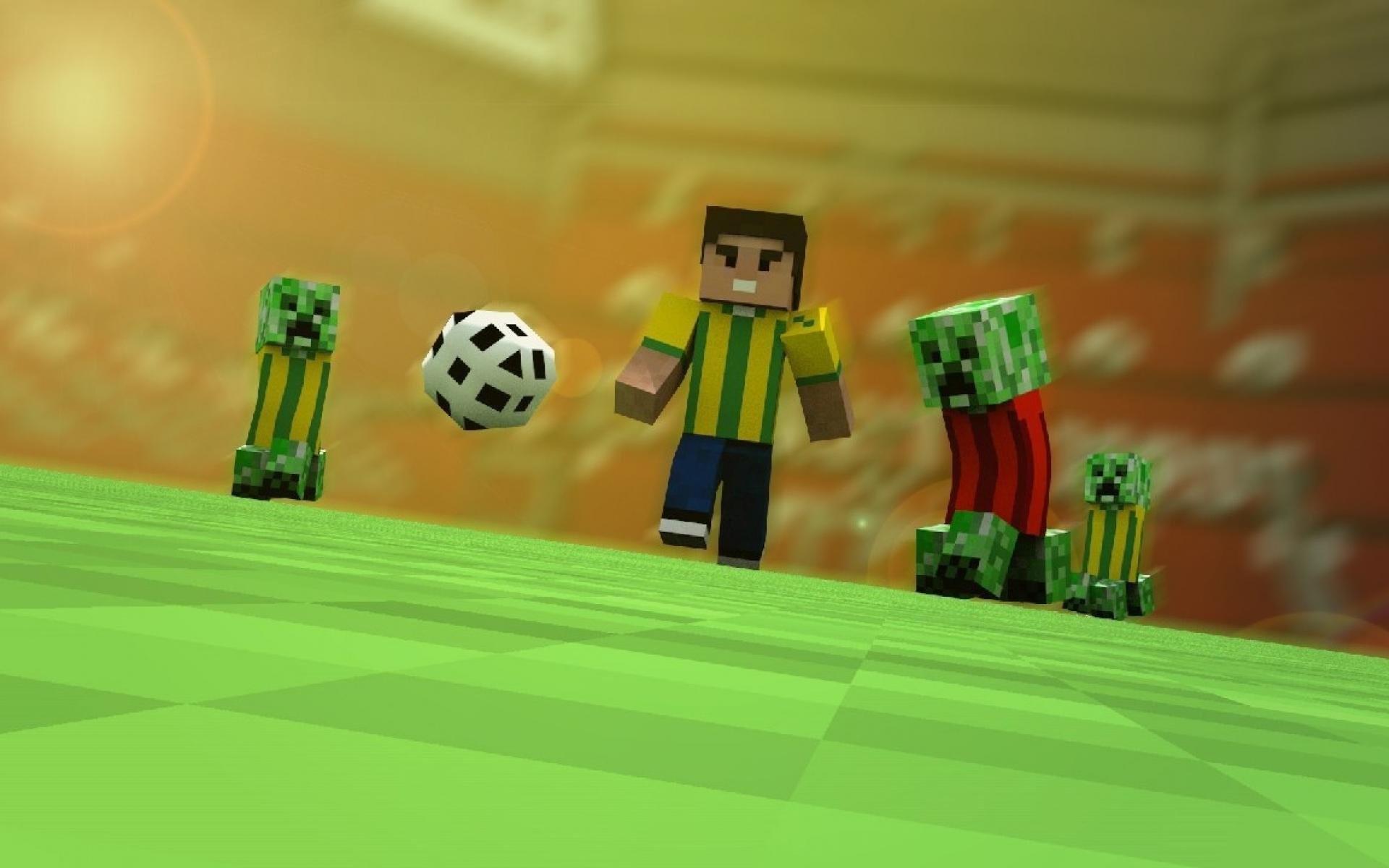 Minecraft, Creeper, Pallone, Pixel art, 16:10 Full HD, sfondo widescreen
