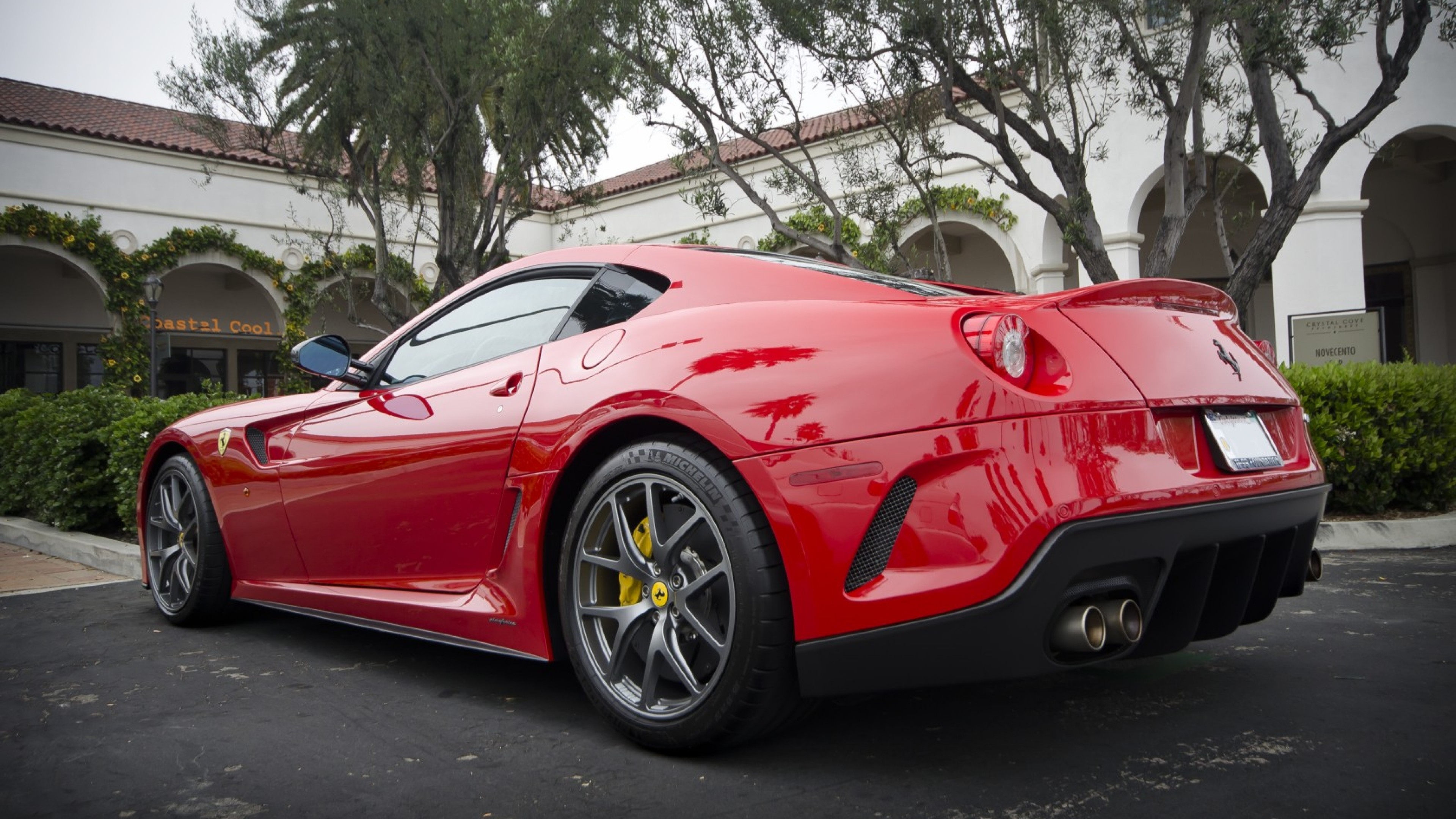 Ferrari 599 GTO, Ferrari, Rosso, Vista posteriore, 4K, sfondo per PC