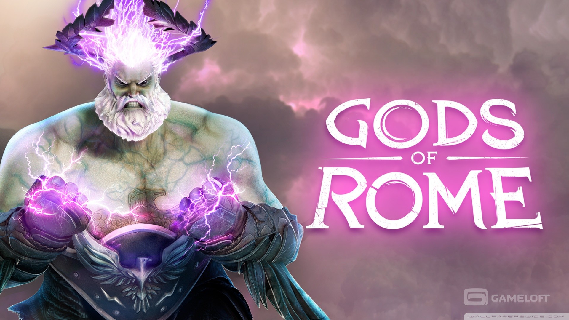 Gods of Rome, Giove, Gameloft, Fulmini, Full HD, sfondo Windows 11