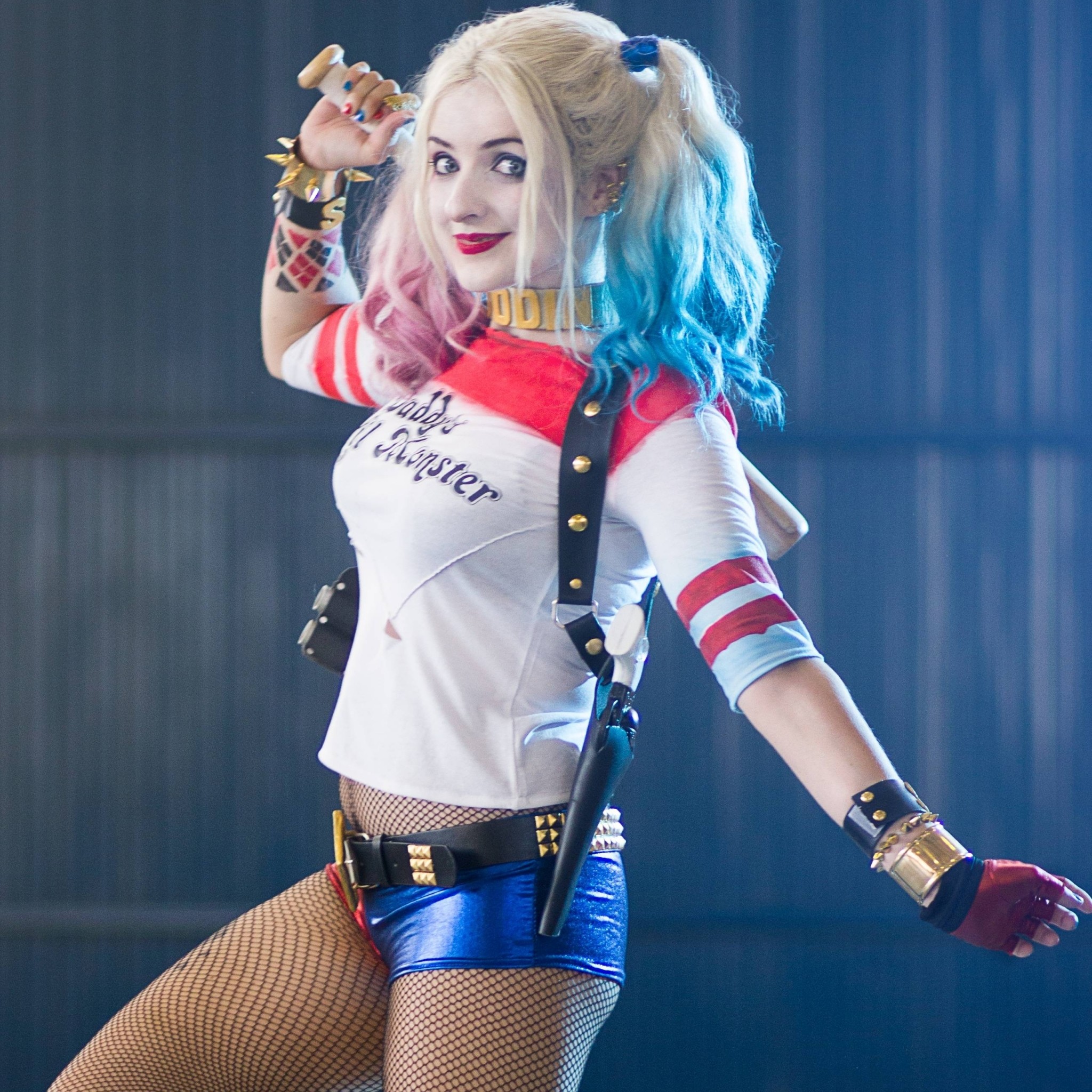 Harley Quinn, Cosplay, Mazza da baseball, sfondo per iPad e tablet
