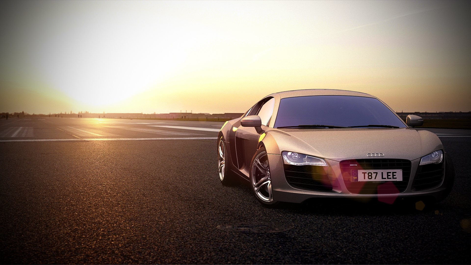 Audi R8, Audi, Supercar, Tramonto, 16:9 Full HD, sfondo widescreen