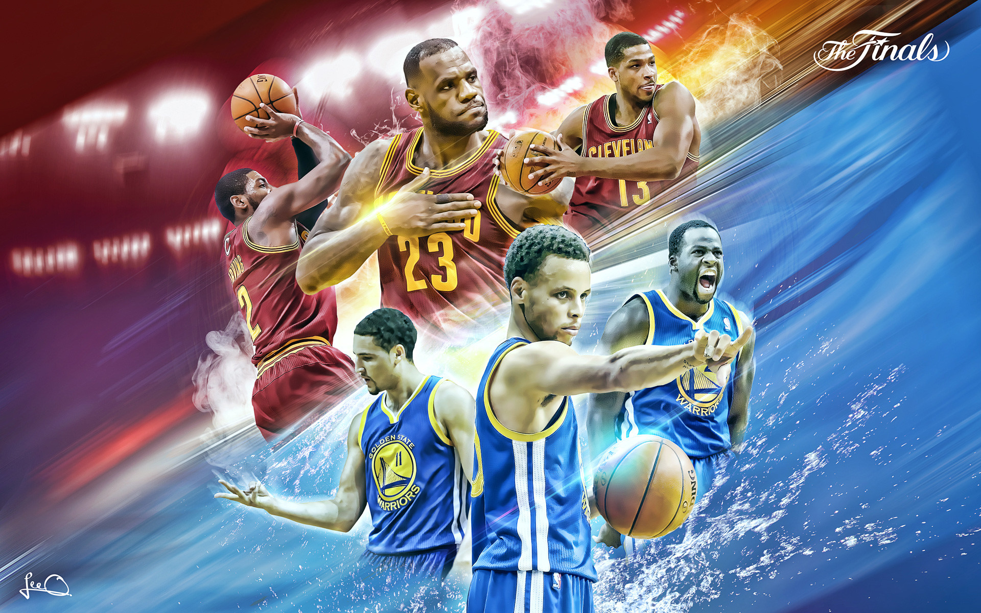 NBA Finals, LeBron James, Stephen Curry, Kyrie Irving, Klay Thompson, Draymond Green, sfondo Full HD