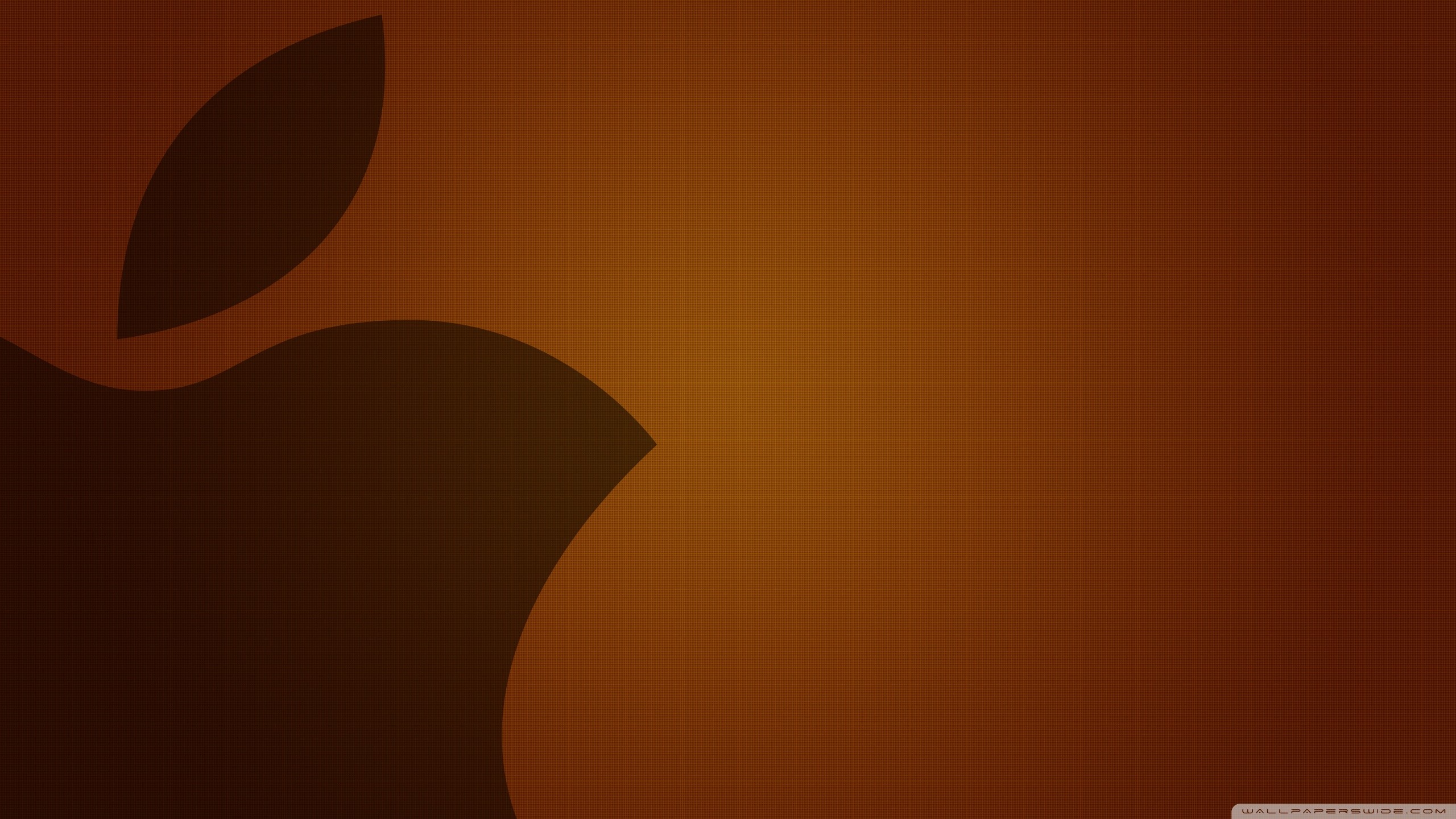 Apple, Logo, Sfondo arancione, Minimalista, 2K, wallpaper per PC