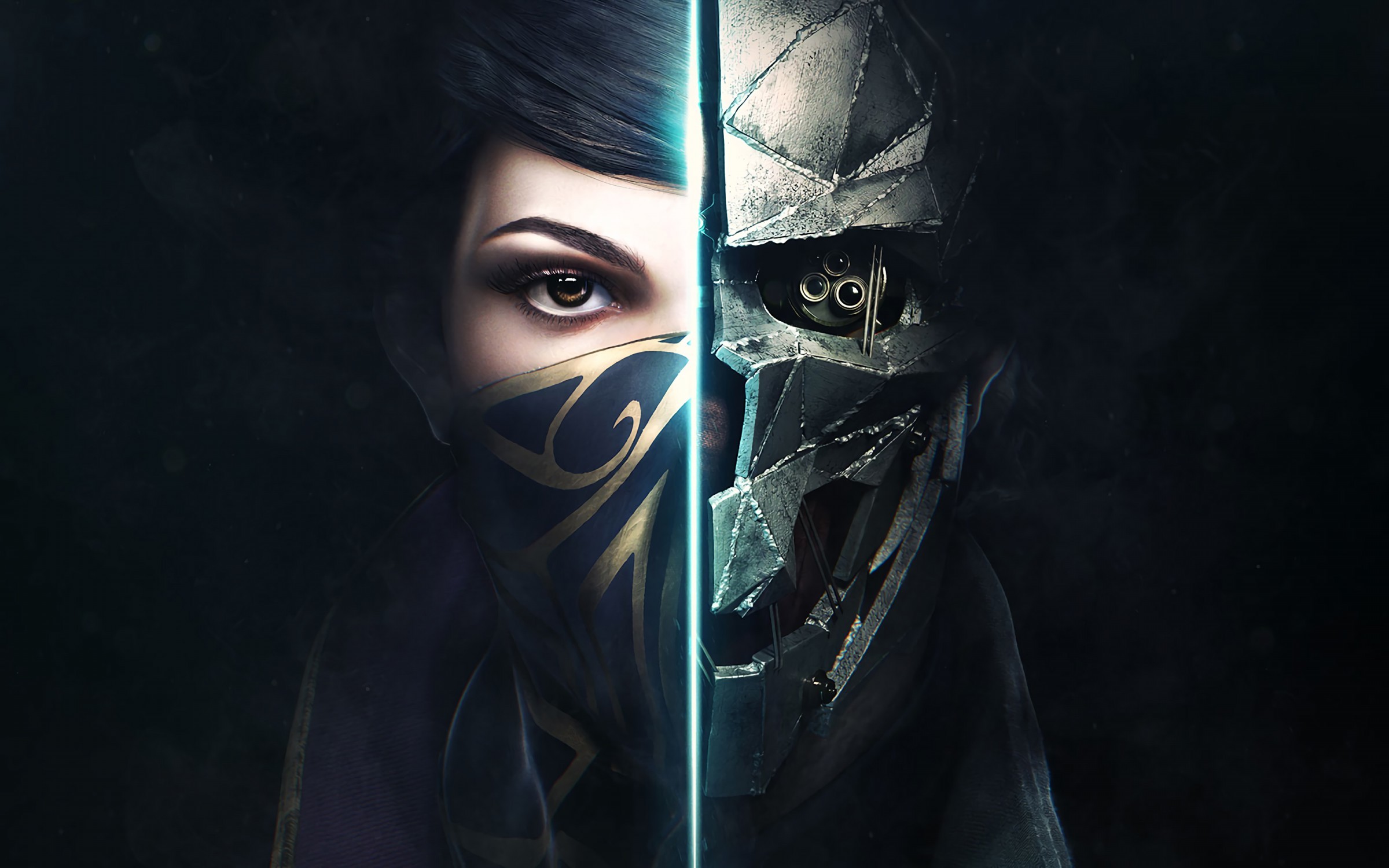 Emily Kaldwin, Corvo Attano, Dishonored 2, Volto diviso, Full HD, sfondo Windows 11