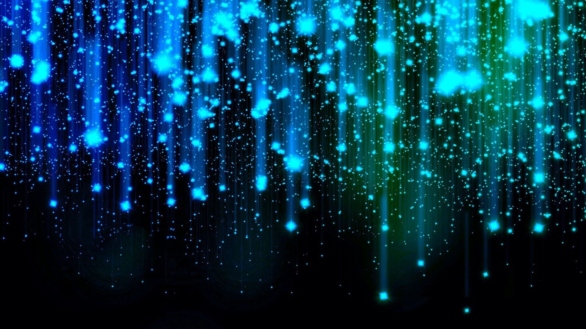 Particelle luminose, Blu, Astratto, Sfondo nero, Full HD, wallpaper per PC
