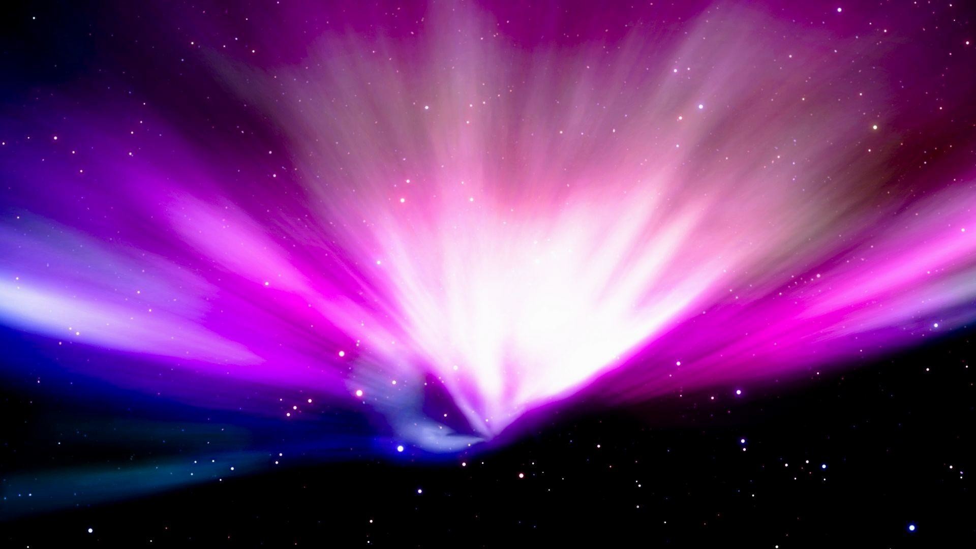 Aurora, Mac OS X Leopard, Viola, Spazio, Full HD, sfondo per portatile