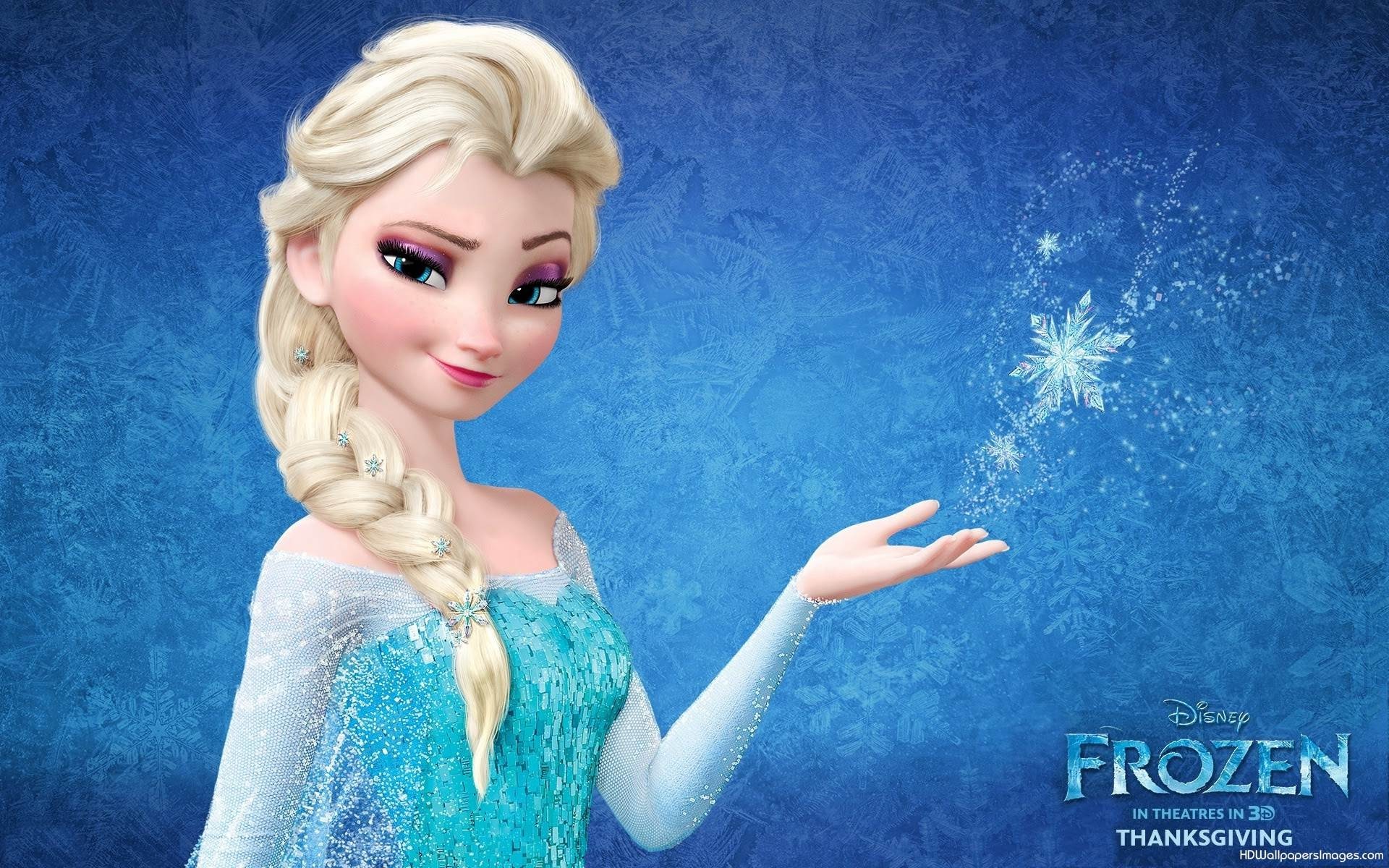 Elsa, Fiocco di neve, Frozen - Il regno di ghiaccio, Blu, 16:10 Full HD, sfondo widescreen