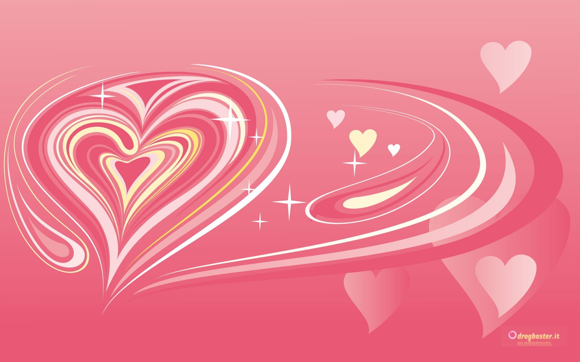 Cuore stilizzato, Arte astratta, Sfondo rosa, 1920x1200, wallpaper desktop