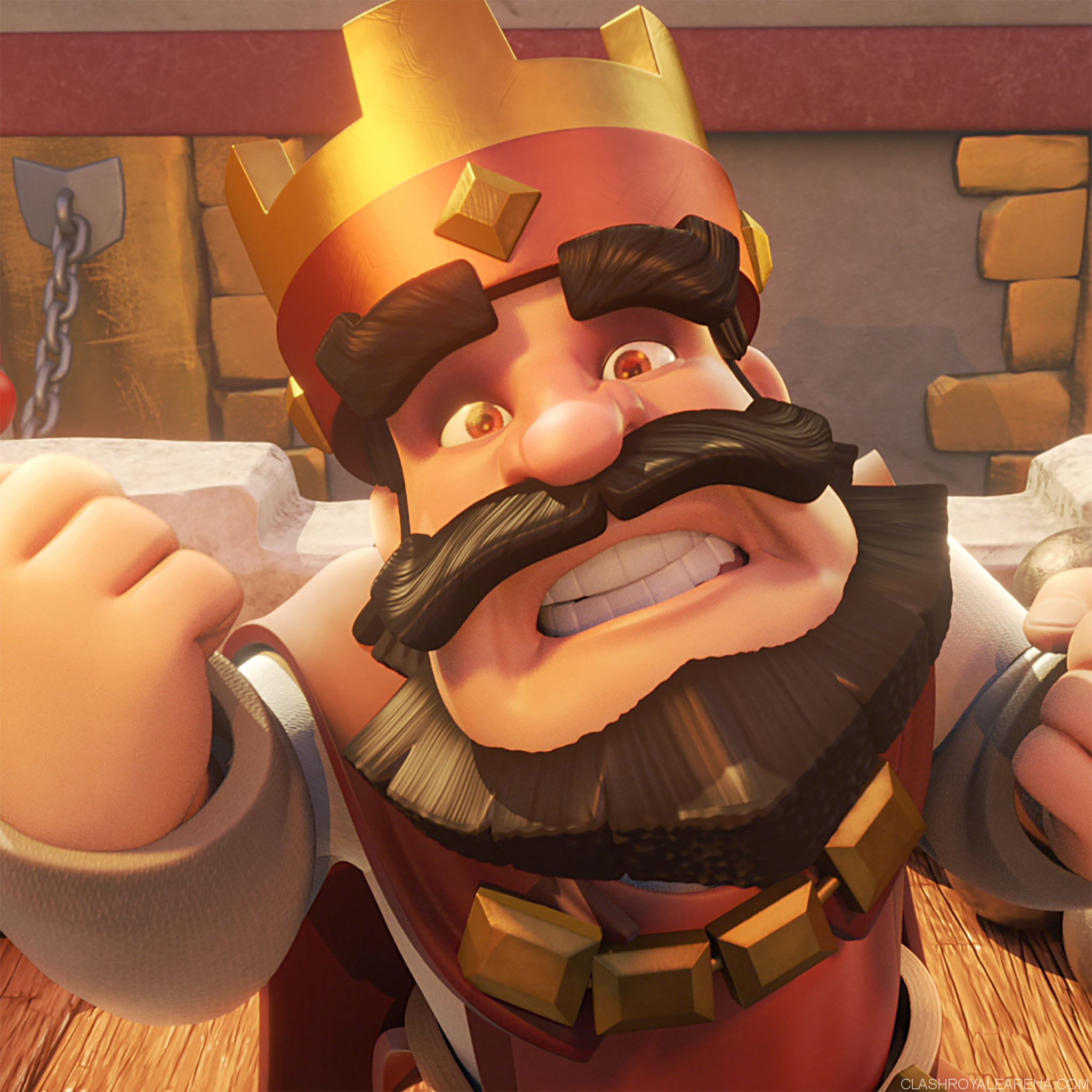 Clash Royale, Re rosso, Arrabbiato, Primo piano, sfondo per iPad e tablet
