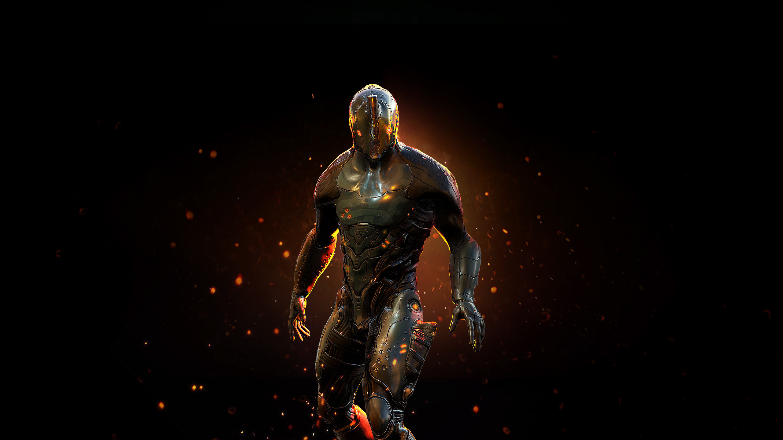Warframe, Excalibur, Scintille, Sfondo nero, 2K, wallpaper per computer