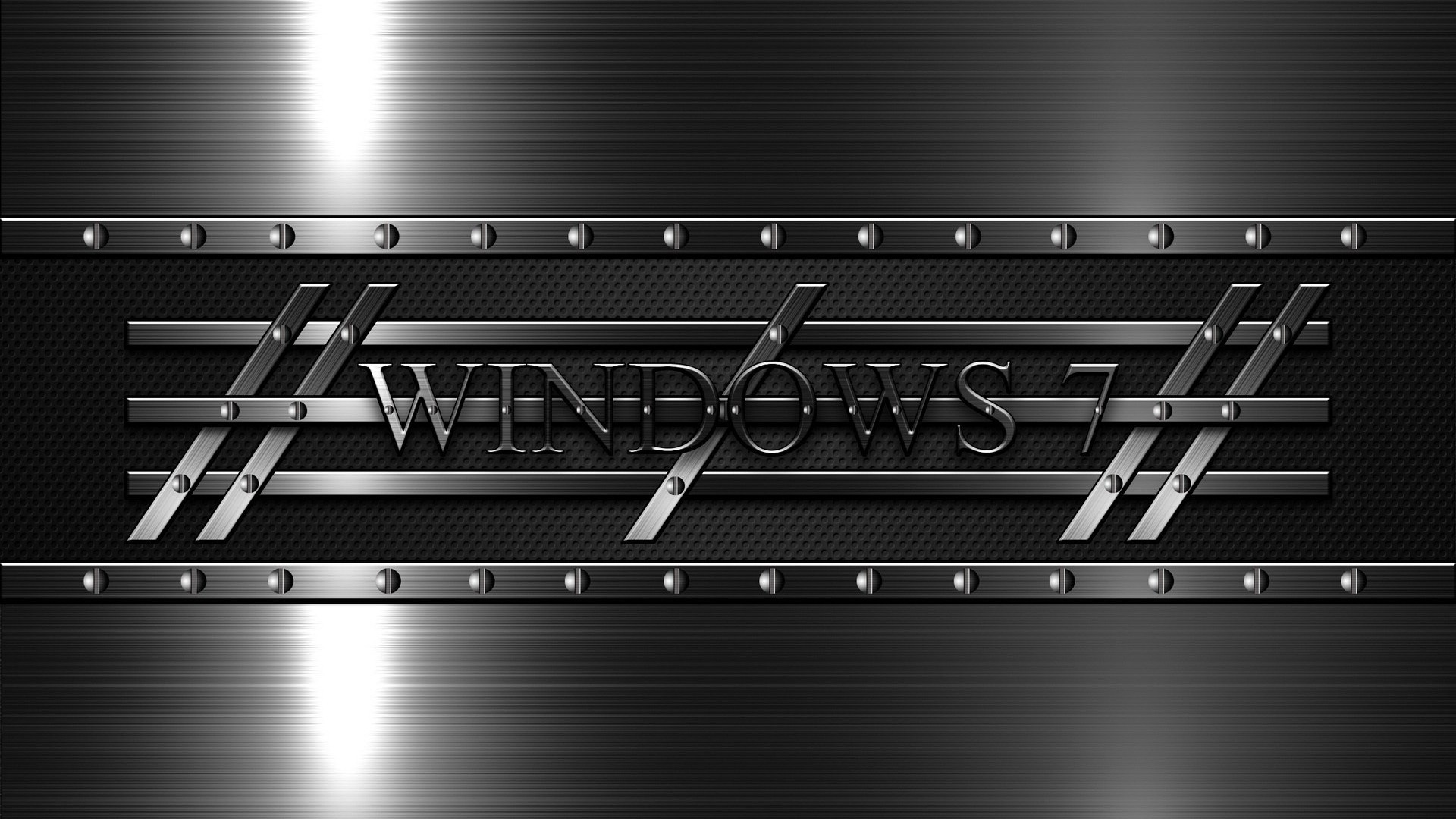 Windows 7, Logo, Metallo, 16:9 Full HD, sfondo widescreen
