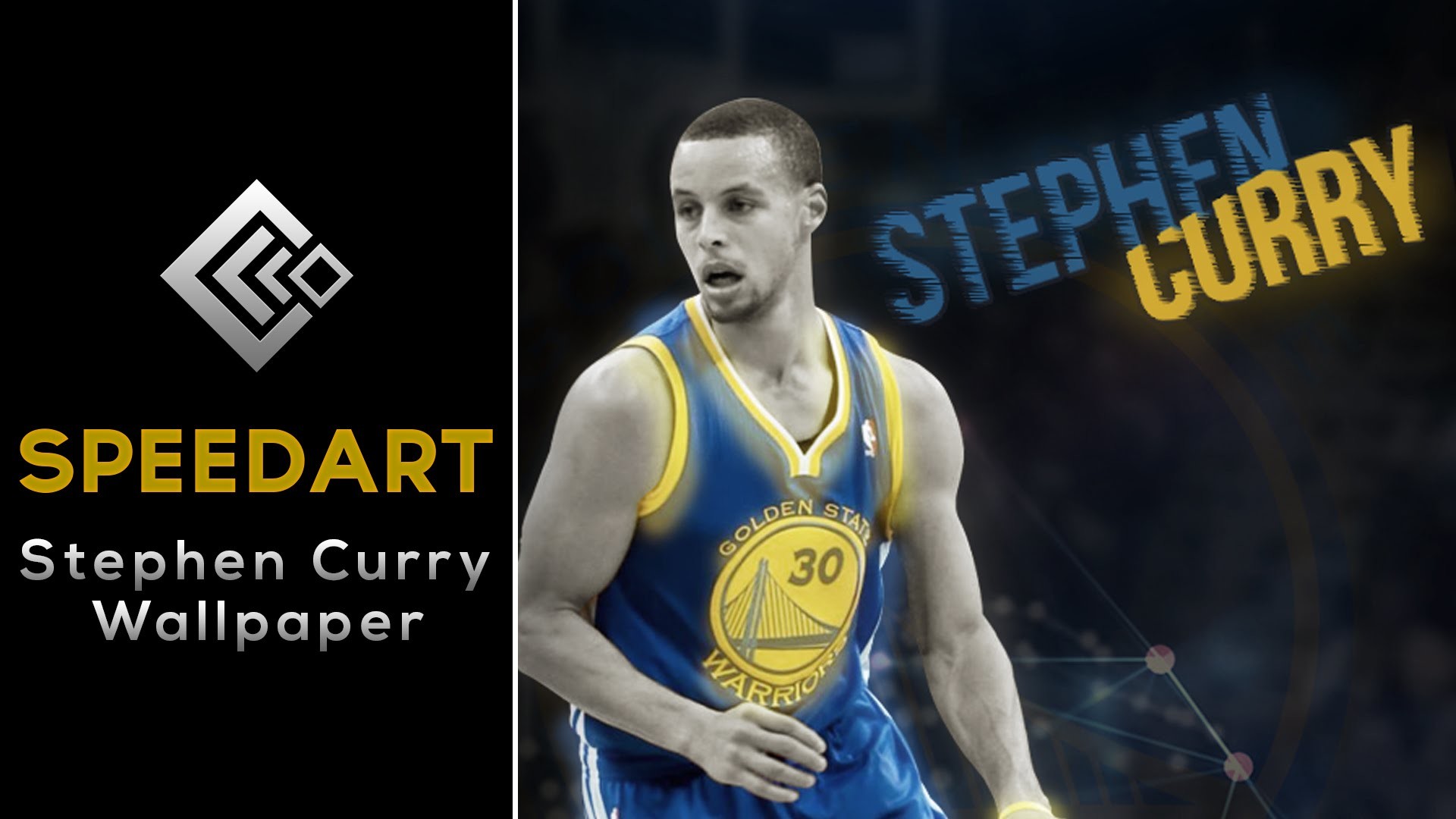 Stephen Curry, Golden State Warriors, Speedart, Numero 30, Full HD, wallpaper desktop