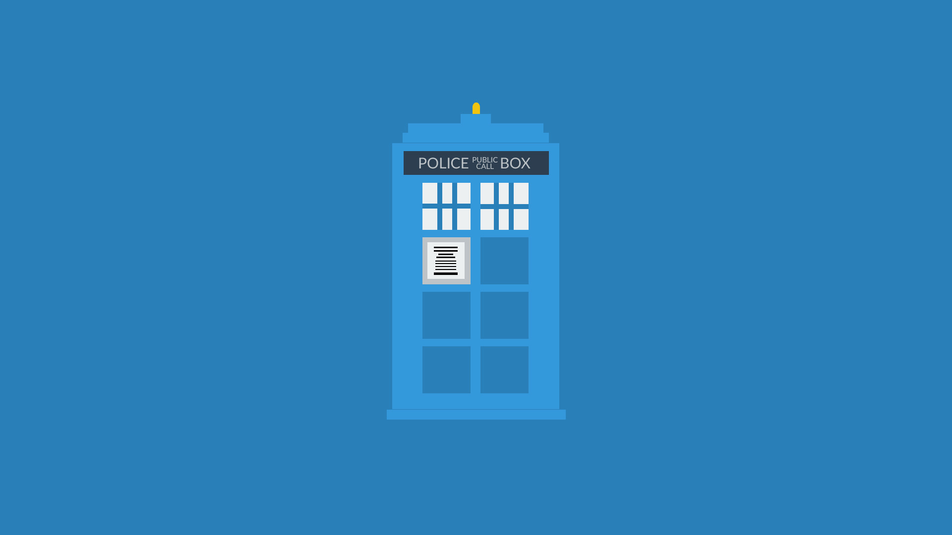 TARDIS, Doctor Who, Minimalista, Sfondo azzurro, Full HD, wallpaper per portatile