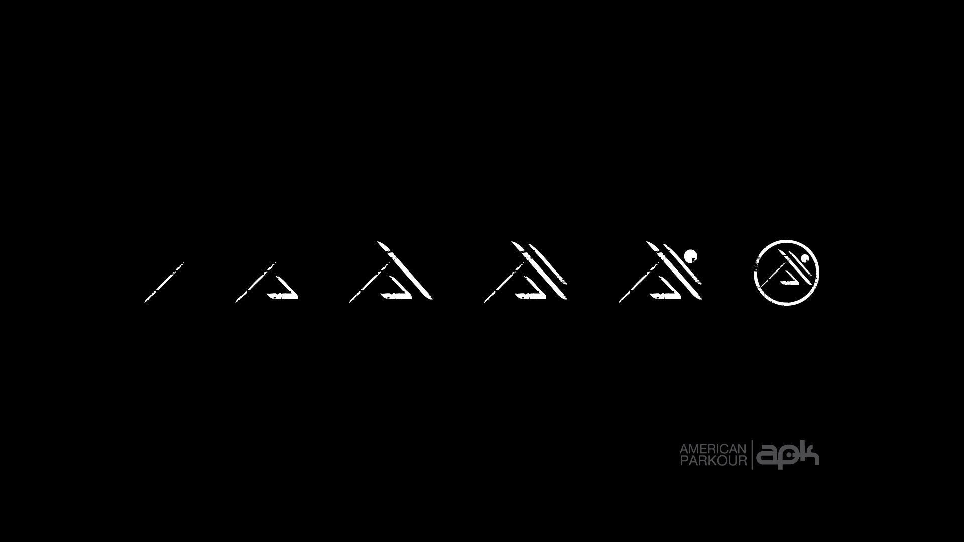 American Parkour, Logo, Minimalista, Sfondo nero, Full HD, wallpaper desktop