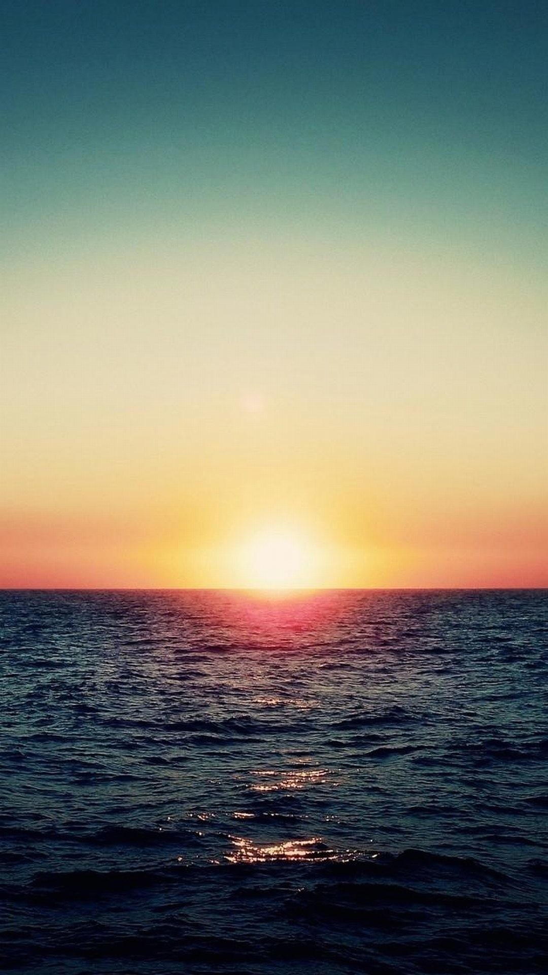 Tramonto, Mare, Orizzonte, Sole, sfondo Samsung S4