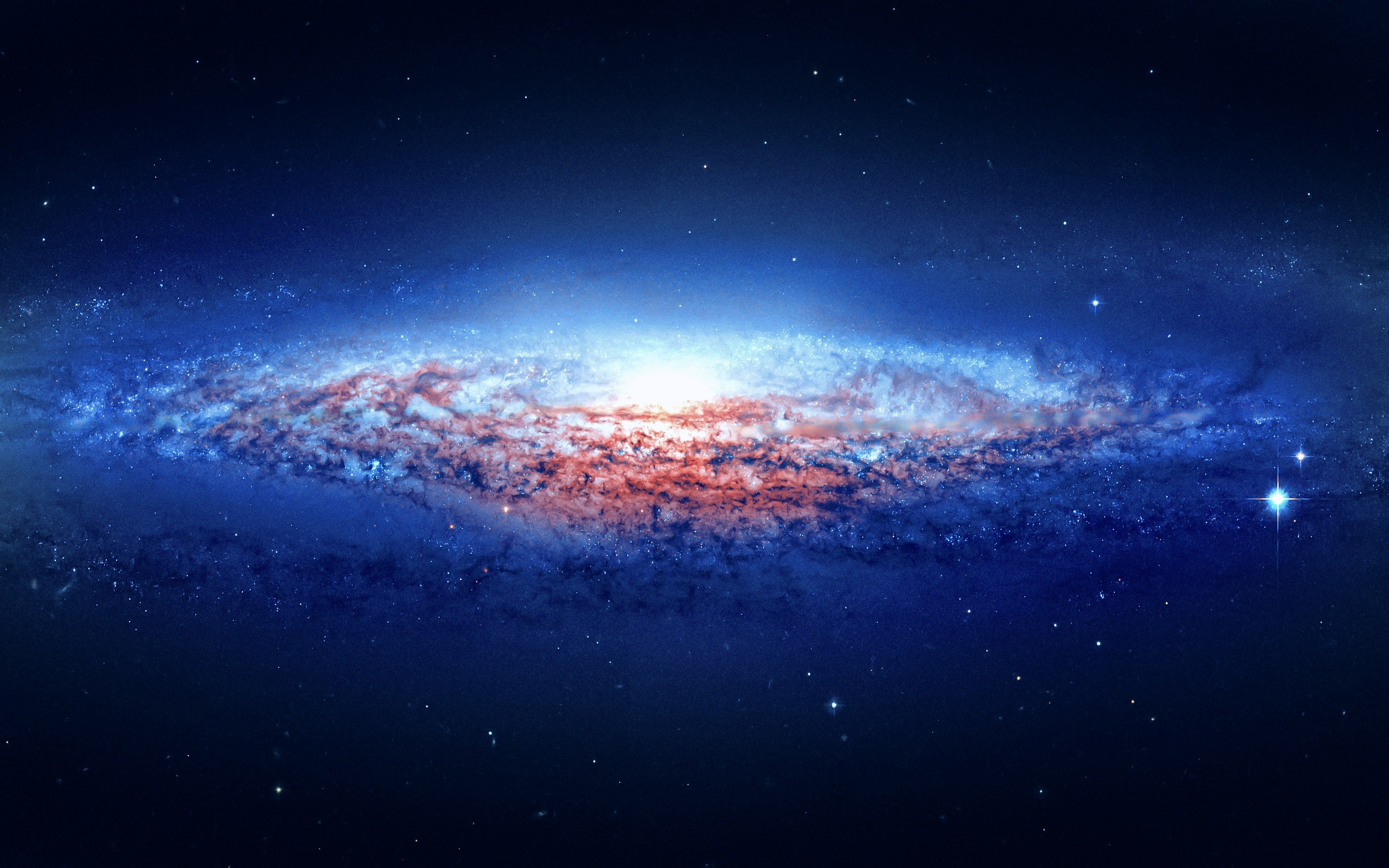 NGC 4565, Galassia a spirale, Blu, Spazio, 2K, sfondo per portatile