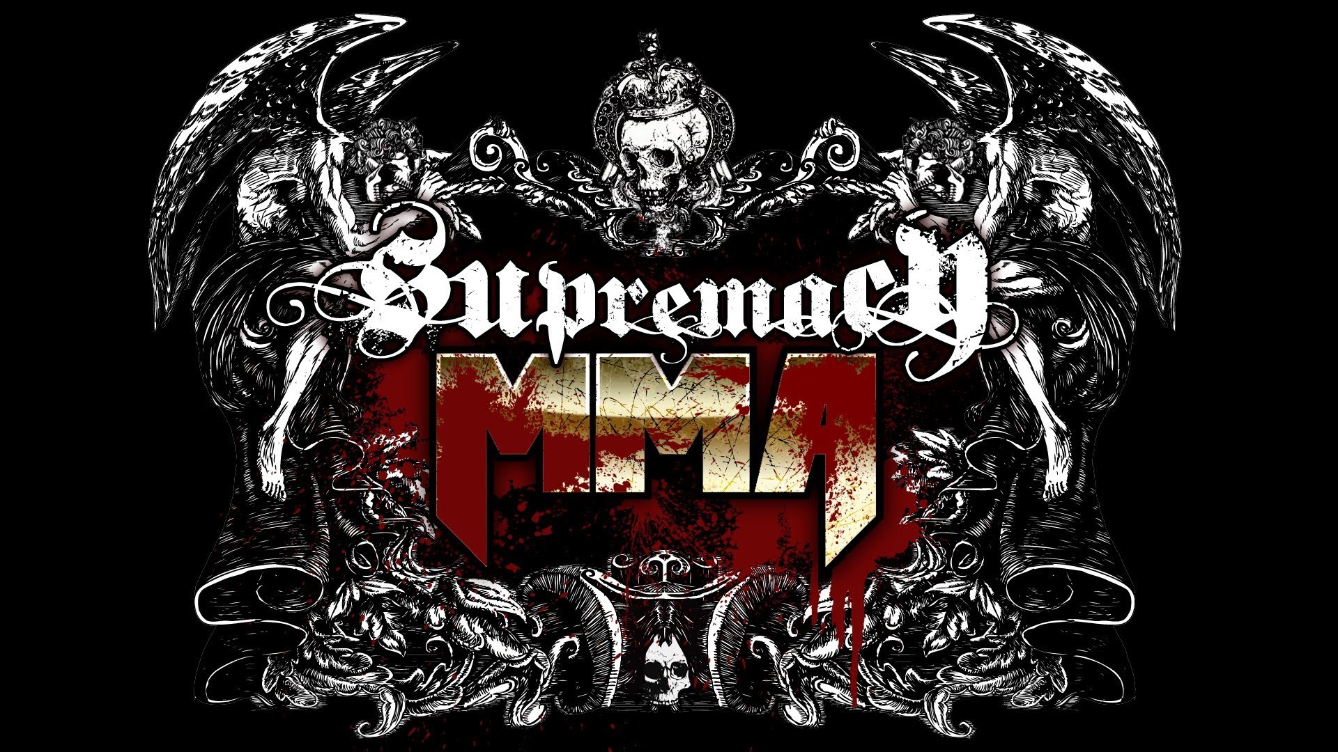 Supremacy MMA, Logo, Teschio, Ornamenti, Full HD, sfondo desktop