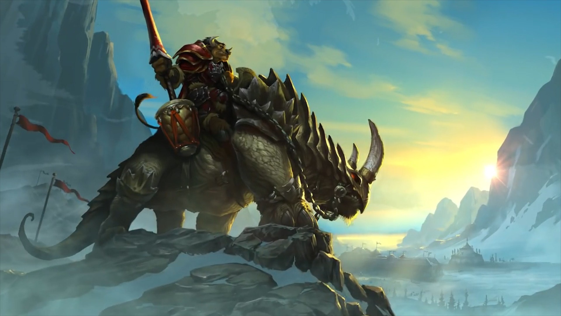 Hearthstone, Warcraft, Orco, Cavalcatura, Montagne, Full HD, sfondo desktop